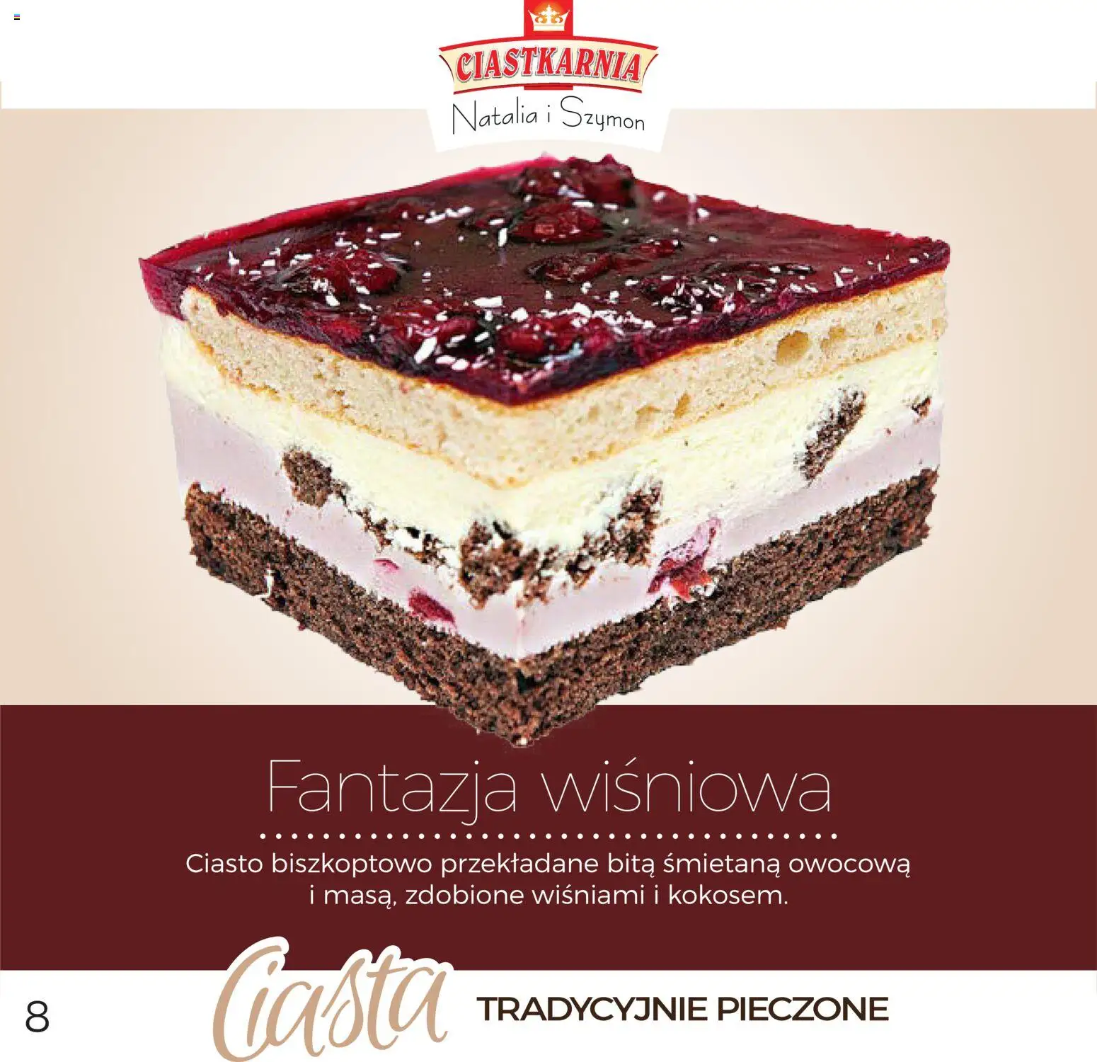 Topaz Gazetka - Ciasta  od 01.12.2025 | Strona: 8 | Produkty: Ciasto, Śmietana