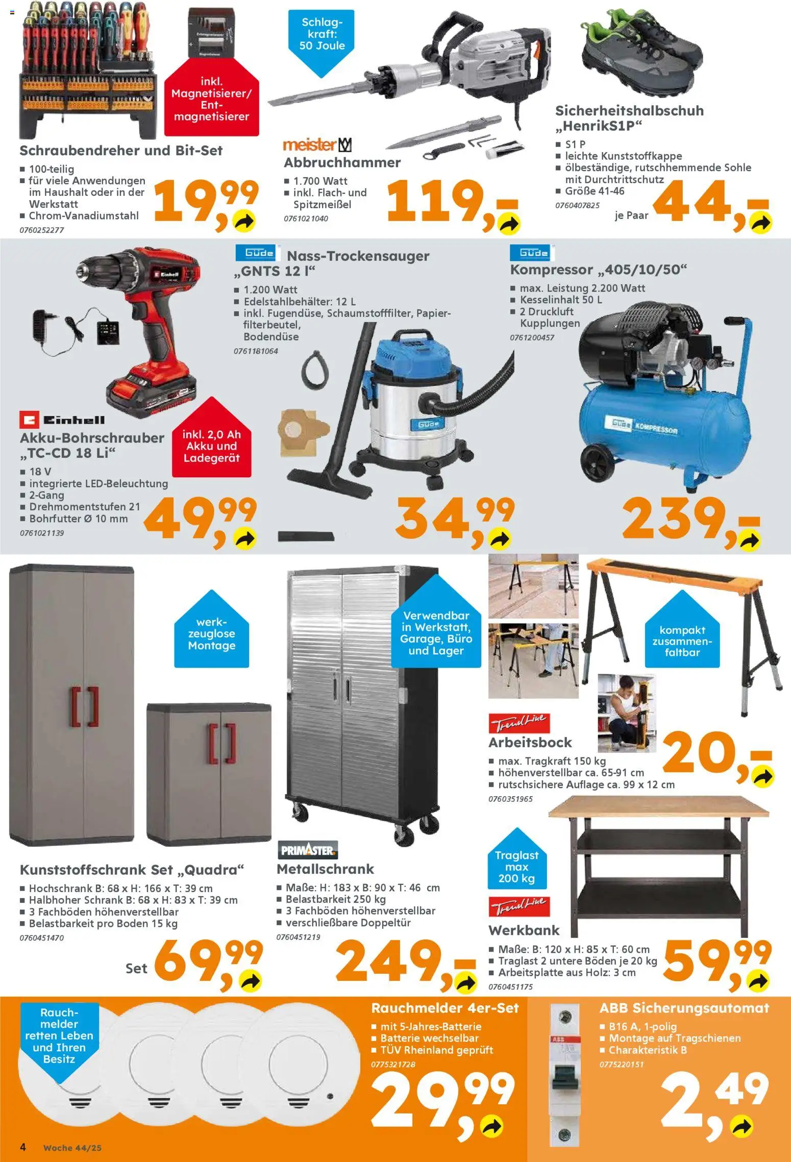 Globus Baumarkt prospekt Magdeburg	 – gültig ab 26.10.2025 | Seite: 4 | Produkte: Schrank, Batterie, Hochschrank, Ladegerät