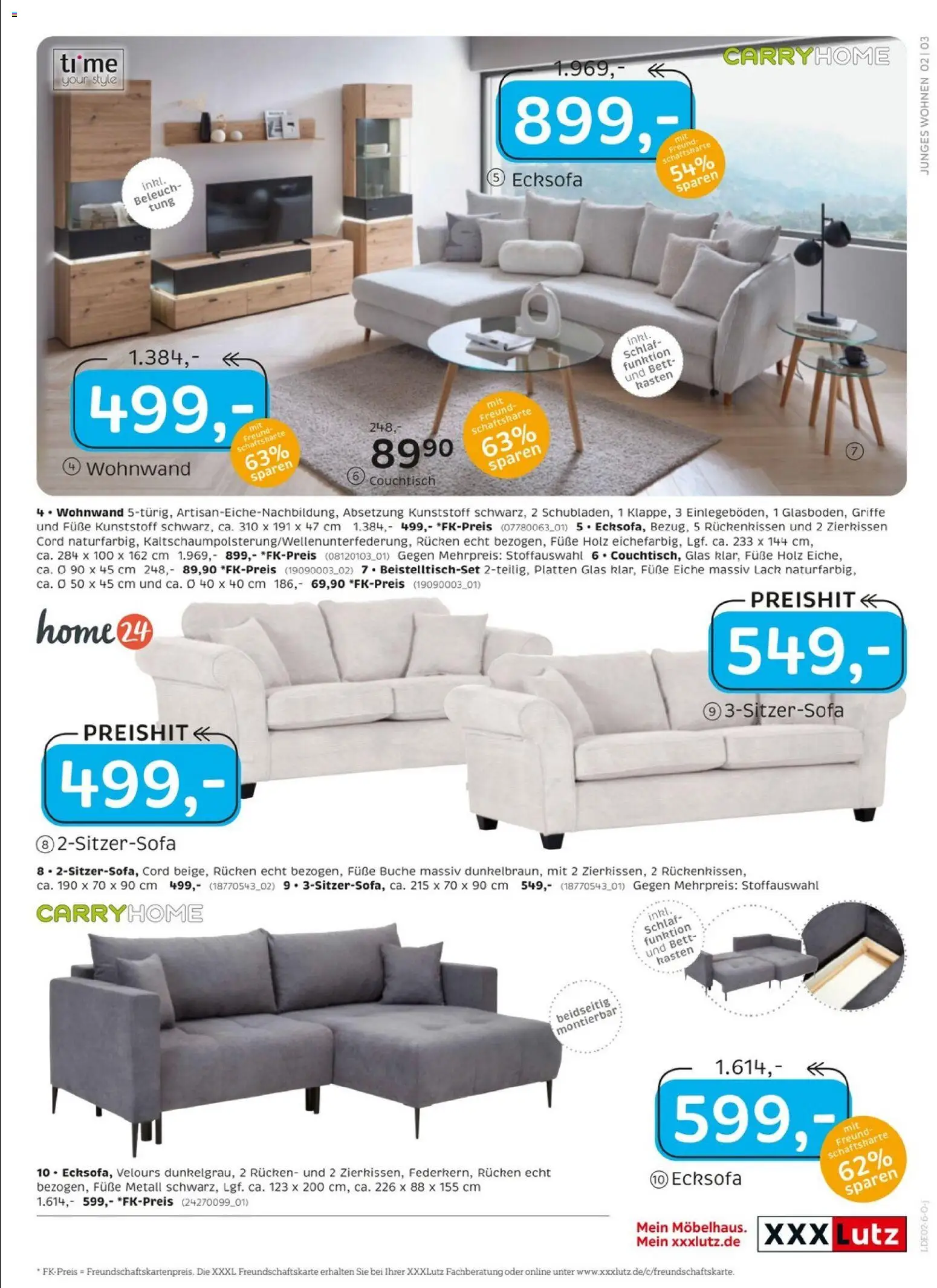 XXXL Lutz - Das Beste im Leben – gültig ab 25.01.2026 | Seite: 3 | Produkte: Ecksofa, Wohnwand, Bett, Couchtisch