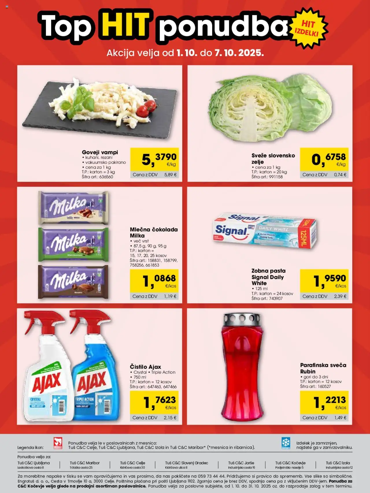 Novi Tuš katalog ponudbe – veljaven od 01.10.2025 | Stran: 24 | Izdelki: Sveča, Cokolada, Zobna pasta, Zelje