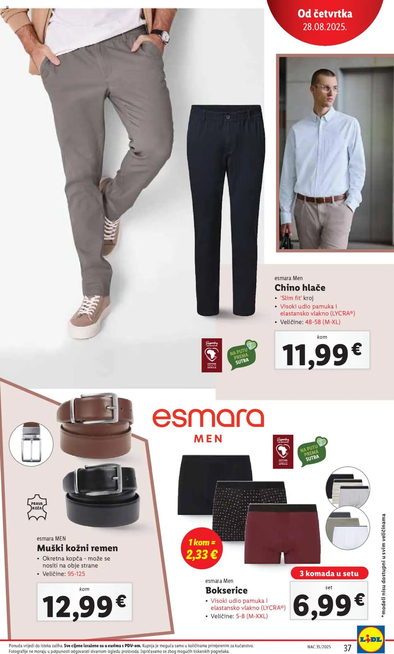 Lidl katalog | vrijedi od 25.08.2025 | Stranica: 37 | Proizvodi: Hlače, Bokserice