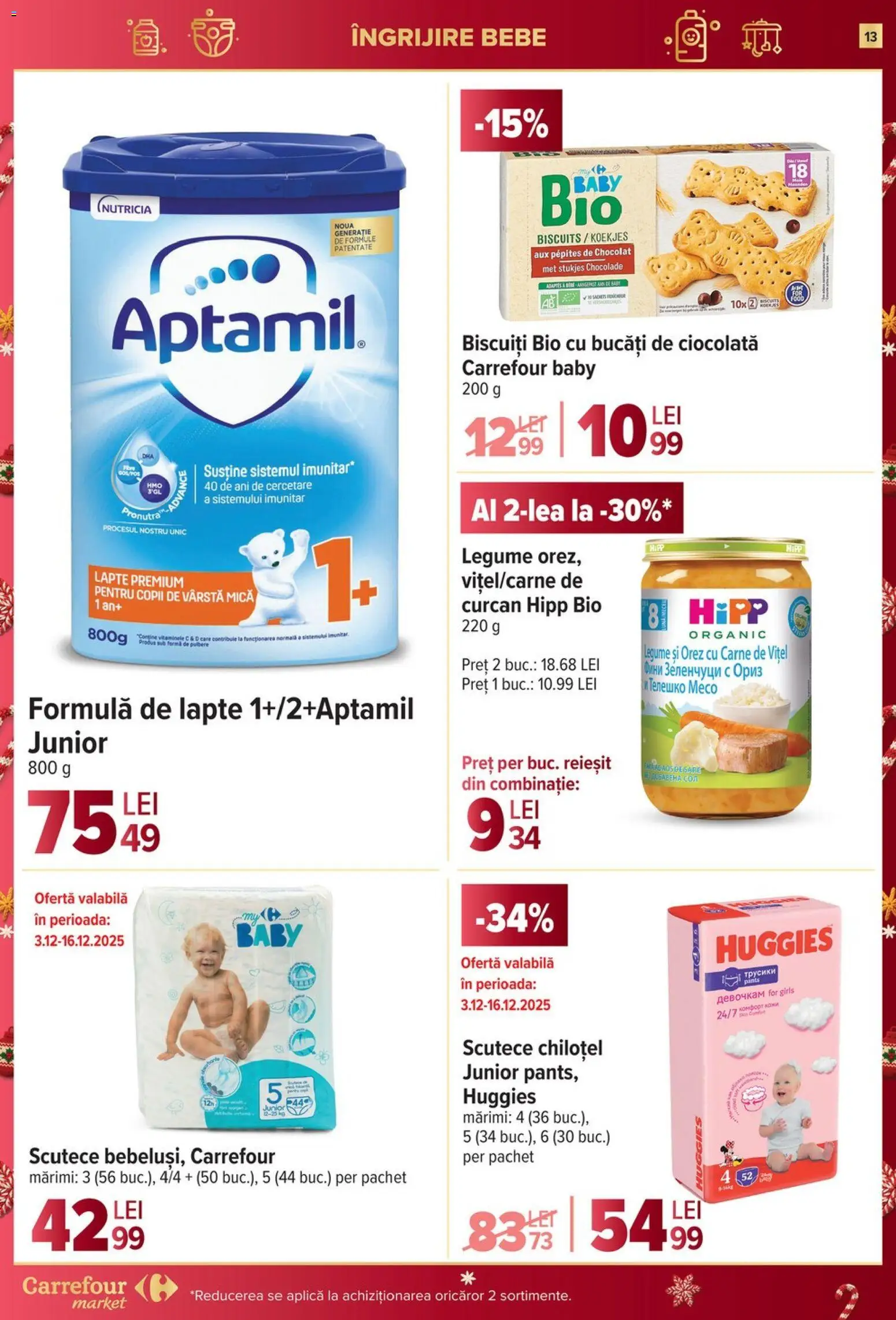 Noul catalog Carrefour – valabil de la 03.12.2025 | Pagină: 13 | Produse: Şerit ödül, Ciocolată, Biscuiți, Scutece
