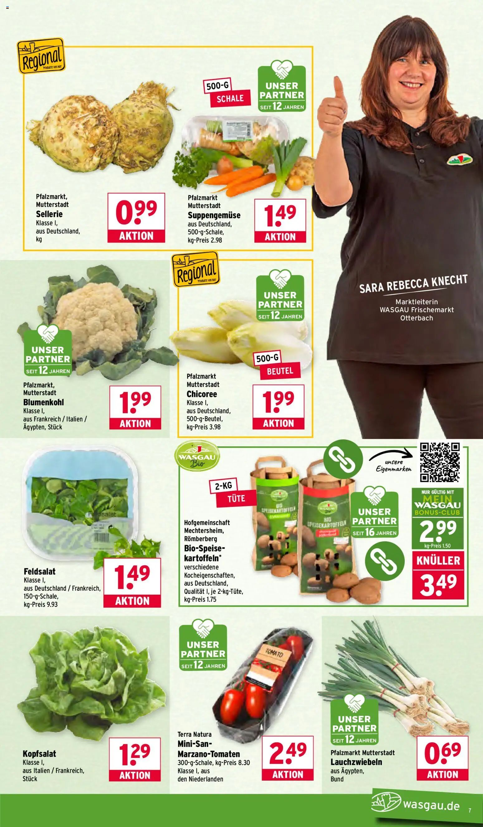 Wasgau Prospekt 	 – gültig ab 12.01.2026 | Seite: 7 | Produkte: Kartoffeln, Blumenkohl, Salat