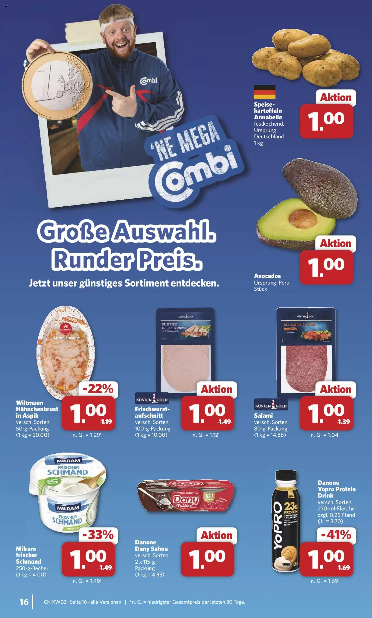 Combi Prospekt 	 – gültig ab 05.01.2026 | Seite: 16 | Produkte: Kartoffeln, Salami, Sahne, Hahnchenbrust