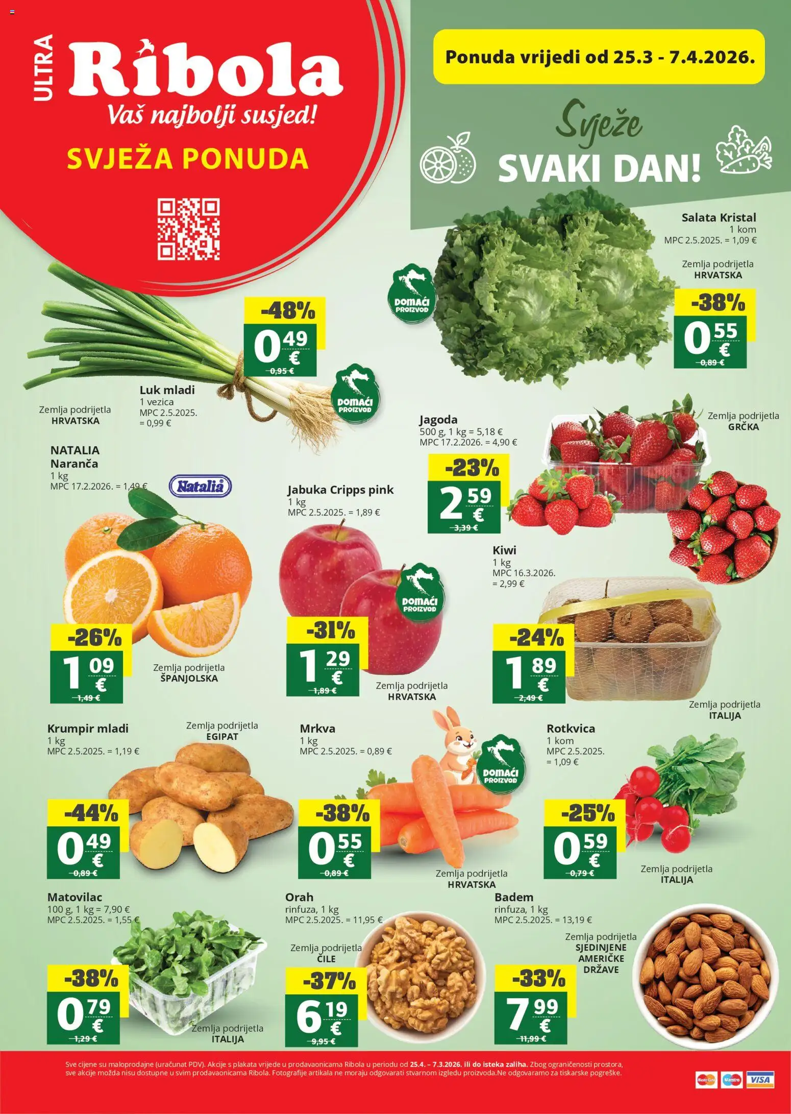 Ribola katalog | vrijedi od 25.03.2026 | Stranica: 1 | Proizvodi: Salata, Krumpir, Luk, Orah