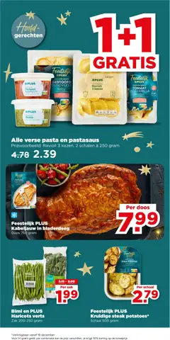Kruidige steak potatoes*, Schaal 500 gram - Voorbeeld van een folder van Plus, geldig van 17.12.2025 | Pagina: 9 | Producten: Schaal, Zak, Mozzarella, Rundvlees