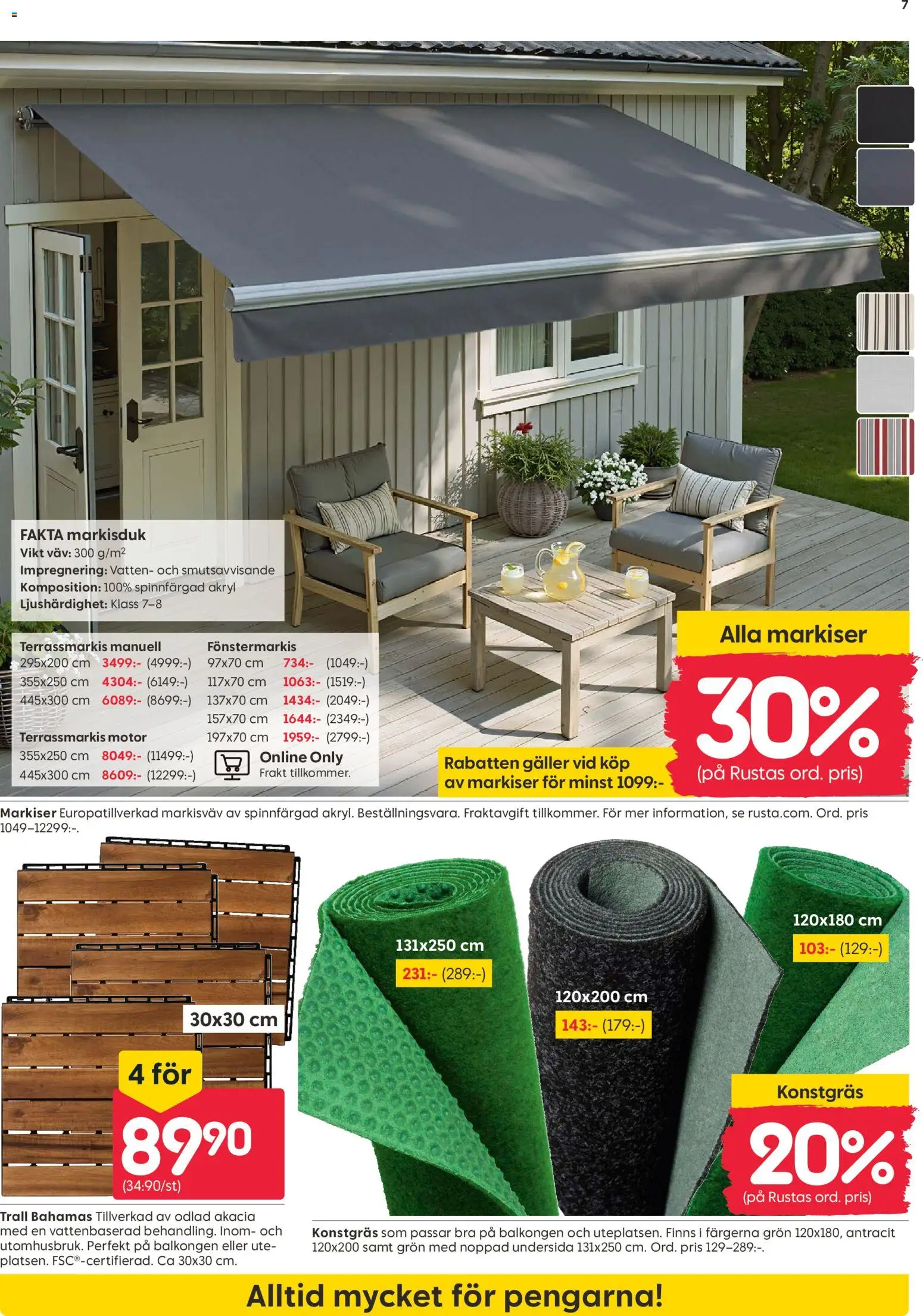 Rusta reklamblad aktuell från 09.03.2026 | Sida: 7 | Produkter: Galler, Konstgräs