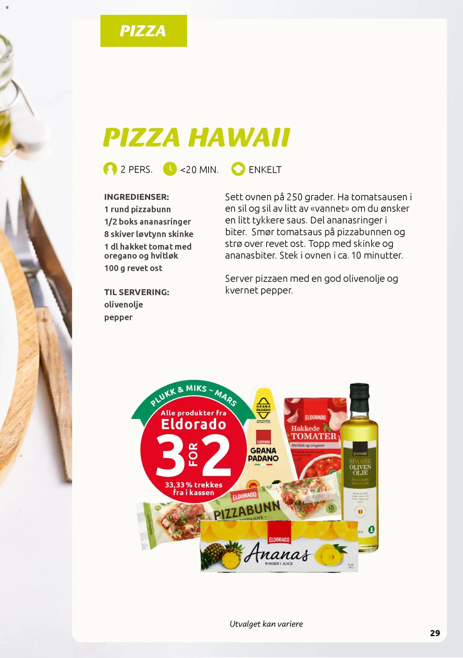 {H1} | Side: 29 | Produkter: Pizza, Tomater, Абрикос, Oregano