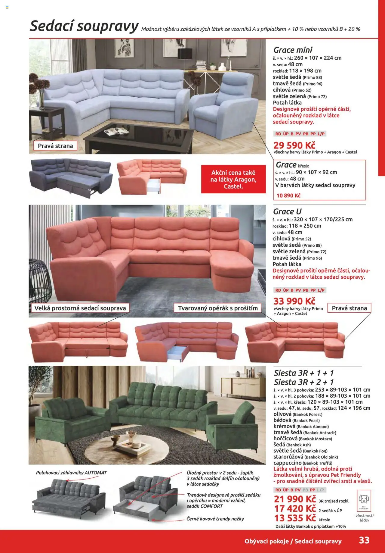 ORFA nábytek katalog 2025-2026 od 01.10.2025 | Strana: 33 | Produkty: Křeslo, Cappuccino, Barvy, Sedačky