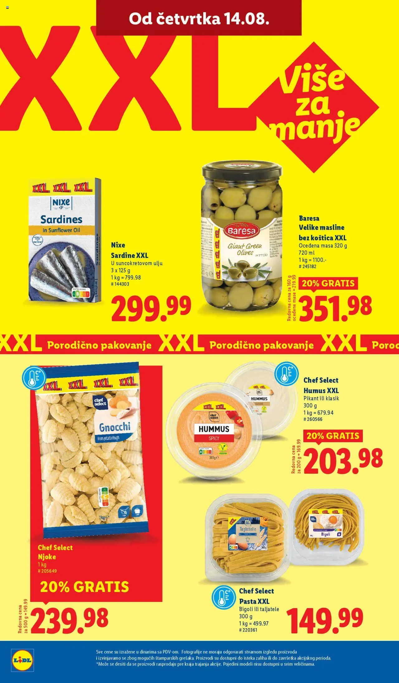 Lidl katalog - važi od 14.08.2025 | Strana: 26 | Proizvode: Masline, Njoke, Hummus, Pakovanje