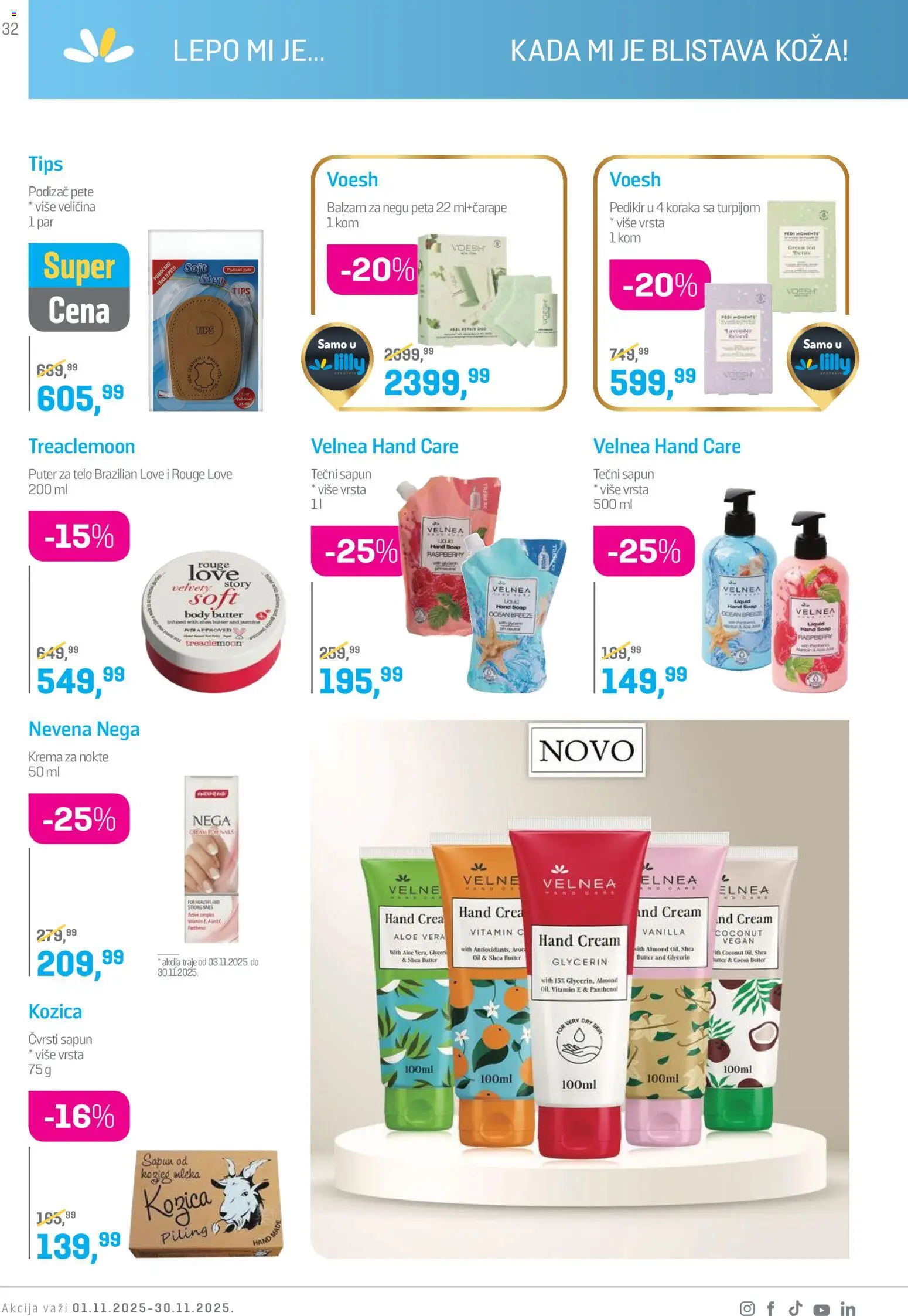 Lilly drogerie katalog - važi od 01.11.2025 | Strana: 32 | Proizvode: Tečni sapun, Balzam, Puter, Krema