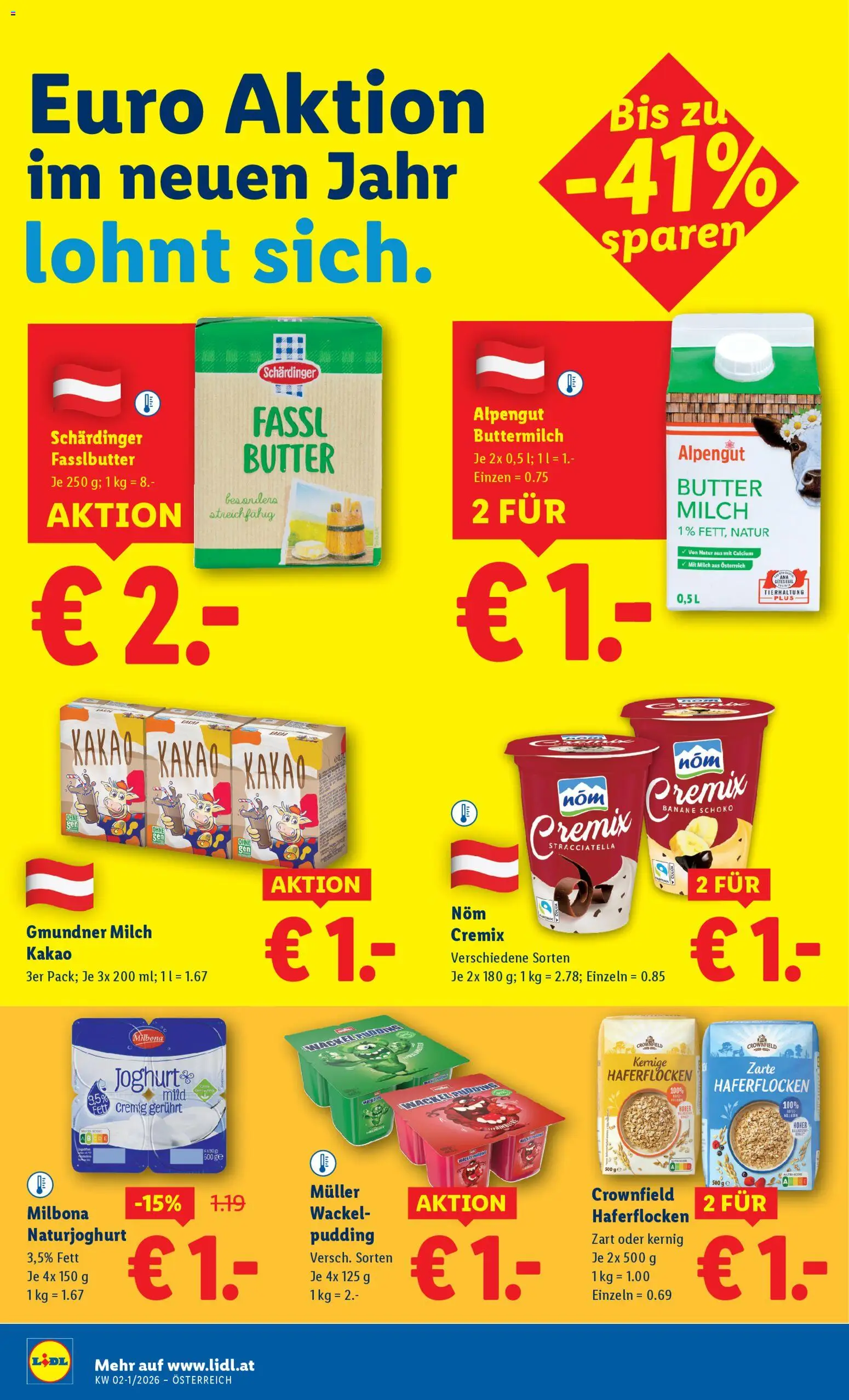Lidl Eisenstadt, Ebenfurth, Mattersburg gültig ab 02.01.2026 | Seite: 40 | Produkte: Milch, Butter