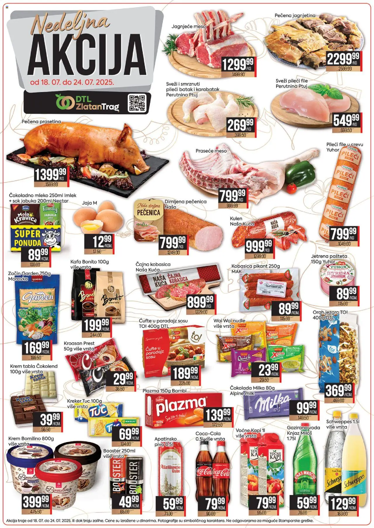 Zlatan Trag katalog - važi od 18.07.2025 | Strana: 1 | Proizvode: Milka, Kroasan, Jaja, Pečenica