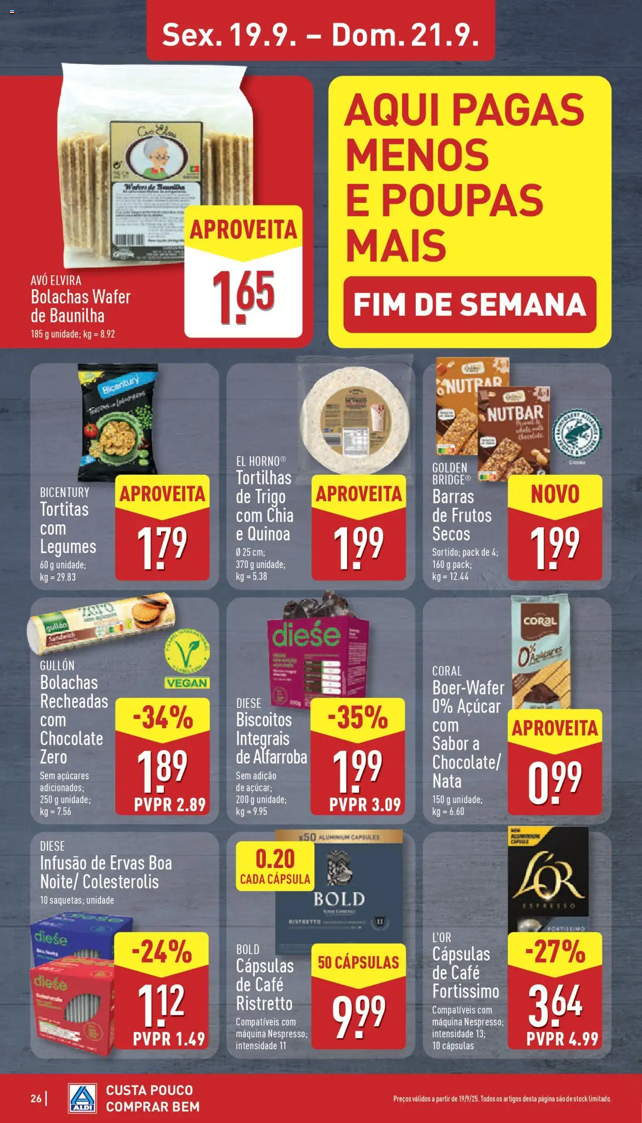 Aldi folheto │ válido de 15.09.2025 | Página: 26 | Produtos: Bolachas, Café, Chocolate, Açúcar