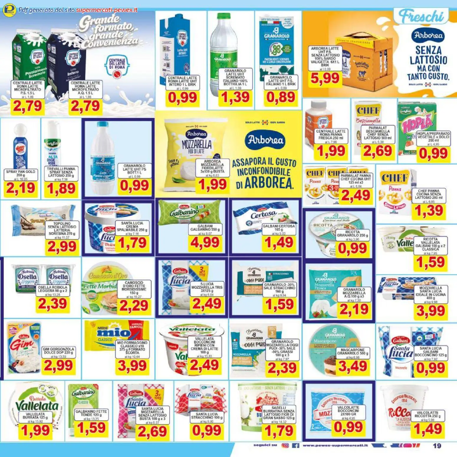 Volantino Pewex del 06.03.2026 | Pagina: 19 | Prodotti: Sale, Ricotta, Besciamella, Valigetta