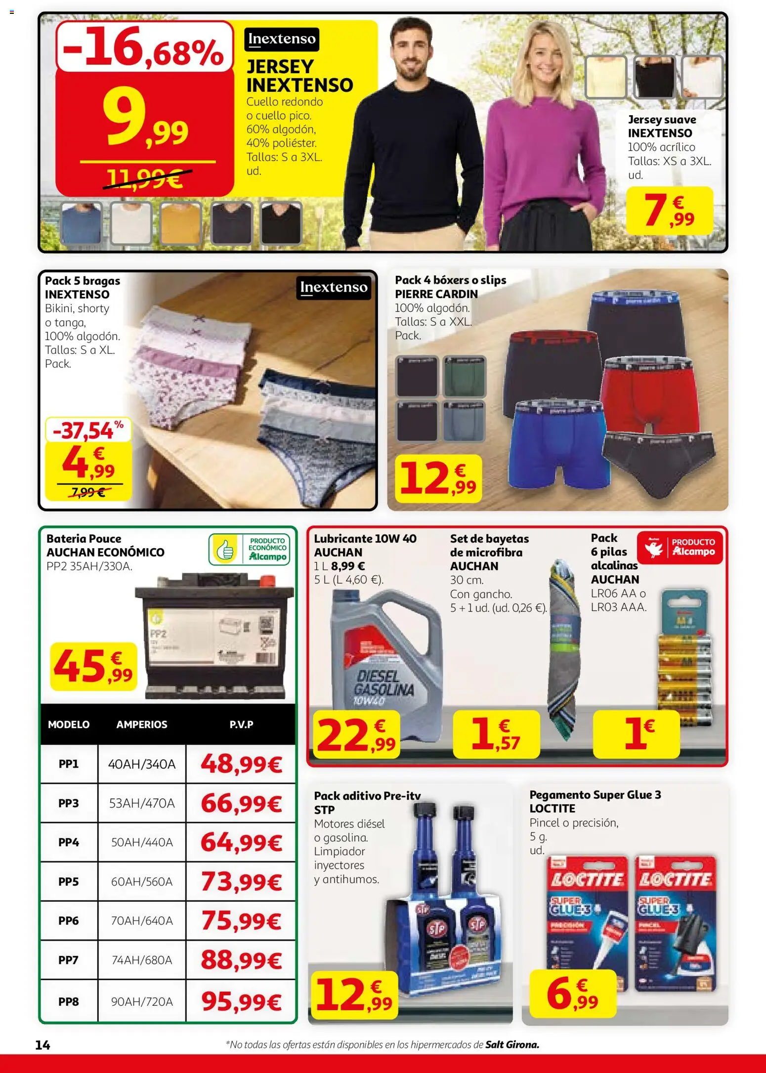 Alcampo - HP Nacional Unificado │ válido desde el 29.01.2026 | Página: 14 | Productos: Bragas, Noodles αυγού, Boxers, Batería