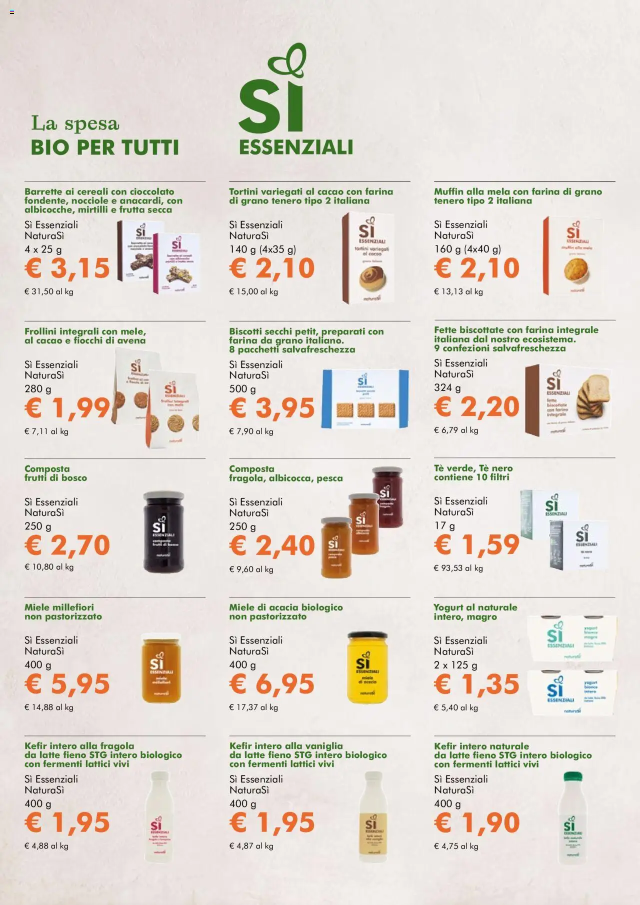 Volantino Natura Sì del 02.07.2025 | Pagina: 3 | Prodotti: Yogurt, Cioccolato, Fiocchi, Muffin