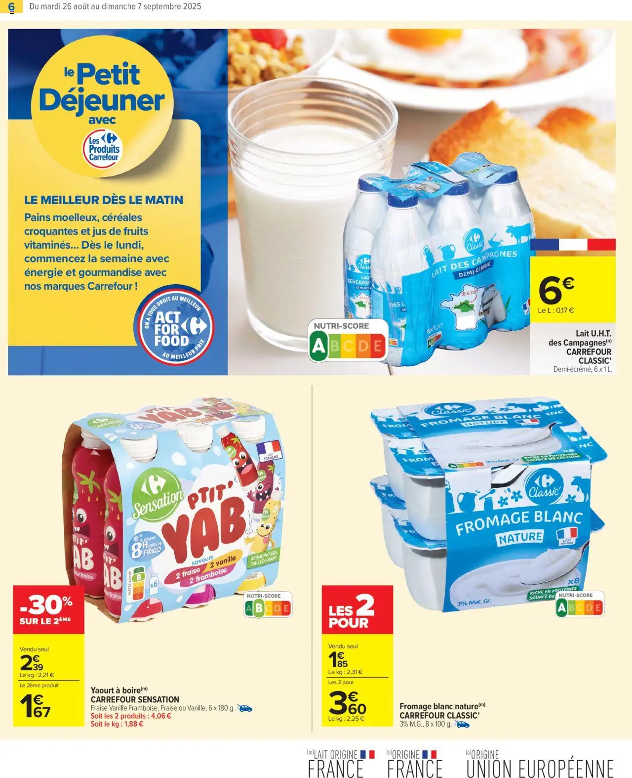 | Page: 8 | Produits: Fromage blanc, Fromage, Jus, Céréales