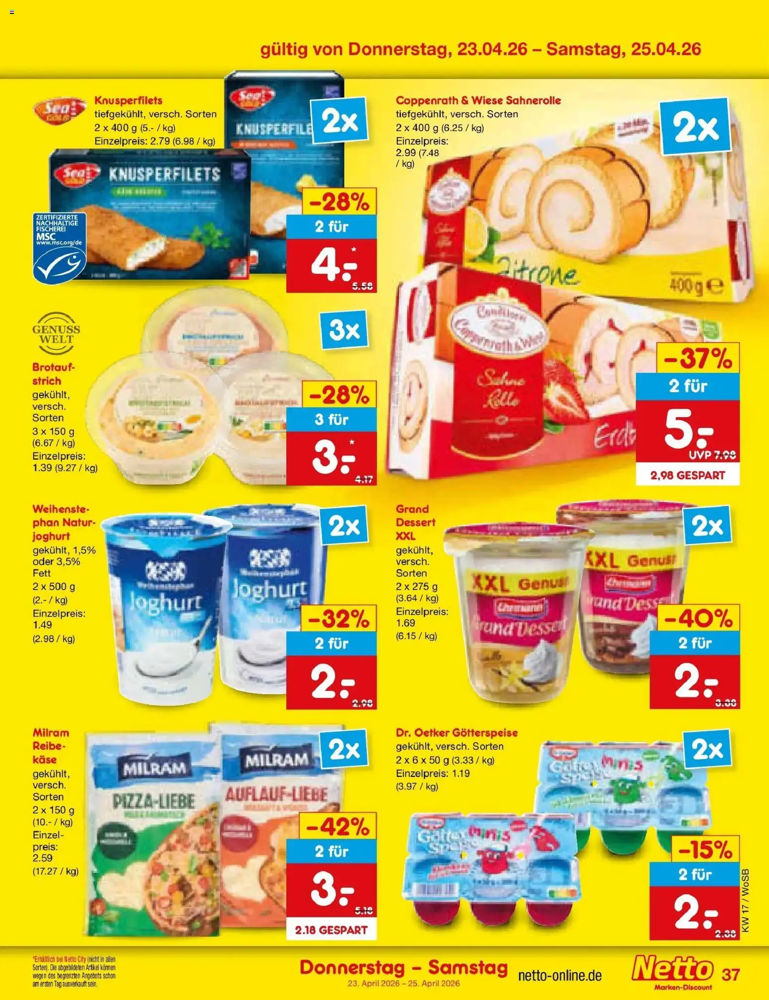 Netto Marken-Discount Prospekt Mannheim	 – gültig ab 20.04.2026 | Seite: 52 | Produkte: Käse, Joghurt, Milram
