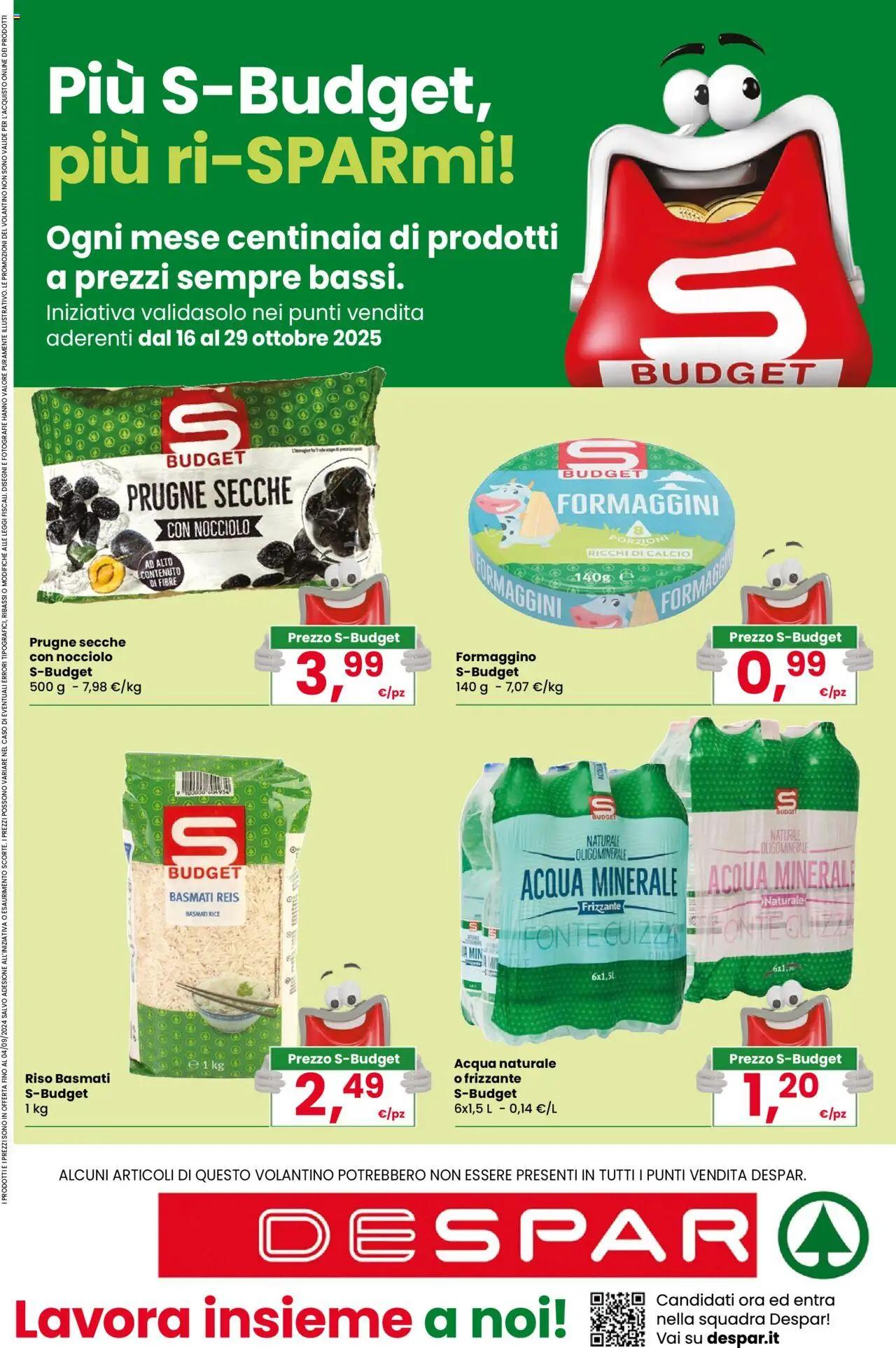 Volantino Despar del 16.10.2025 | Pagina: 20 | Prodotti: Riso, Acqua, Acqua naturale, Acqua minerale