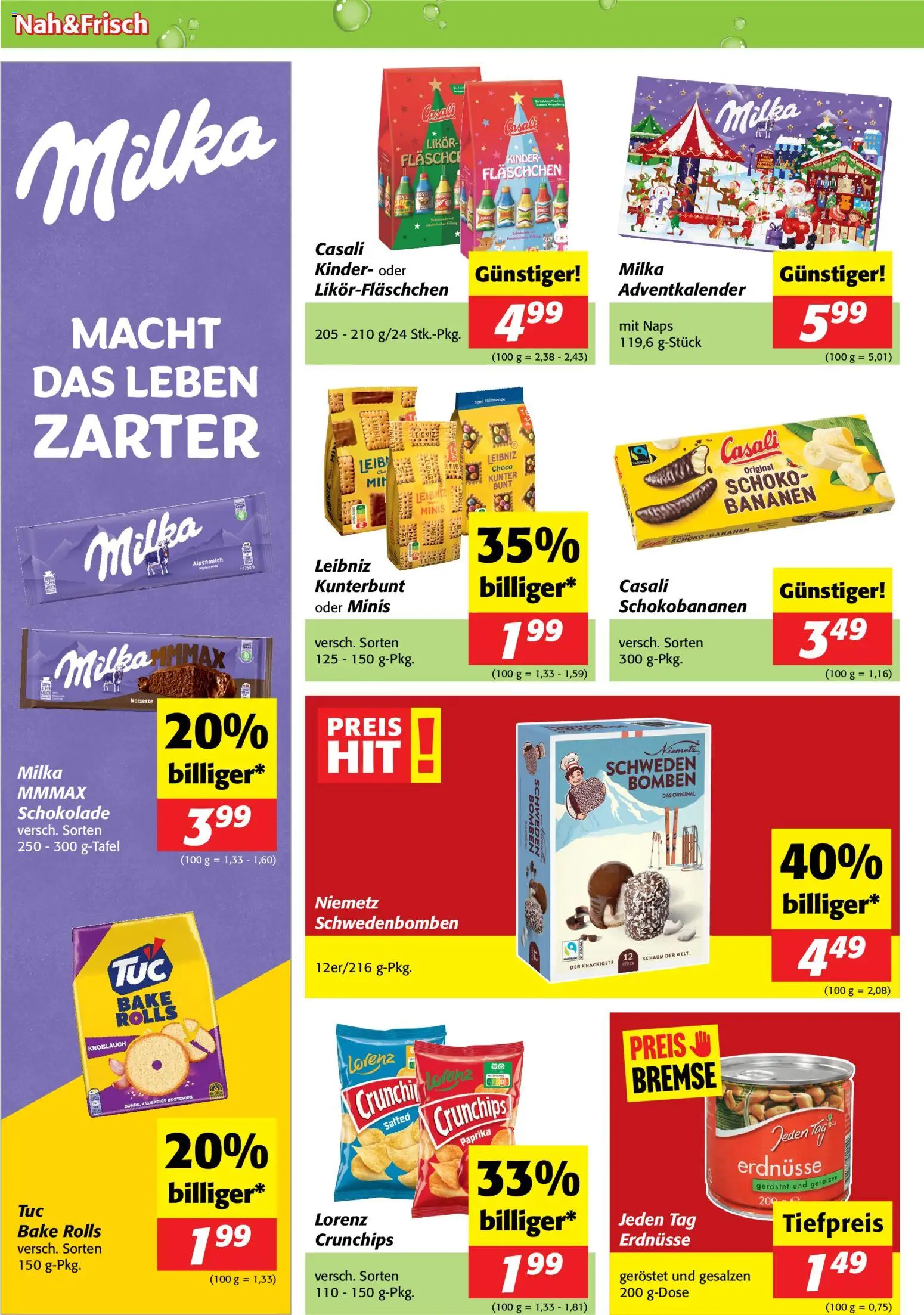 Nah und Frisch Flugblatt gültig ab 12.11.2025 | Seite: 6 | Produkte: Knoblauch, Папионка, Schokolade, Bananen