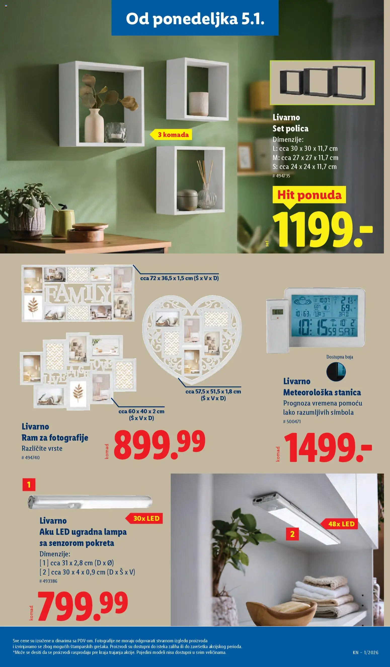Lidl katalog - važi od 02.01.2026 | Strana: 73 | Proizvode: Polica, Lampa, Meteorološka stanica