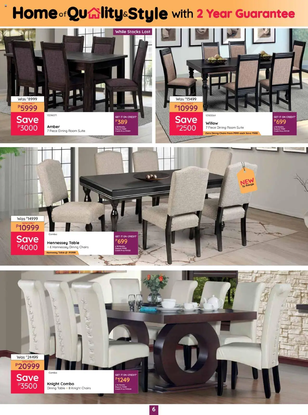 New Bradlows catalogue – valid from 16.10.2025 | Page: 6 | Products: Table, Dining room suite