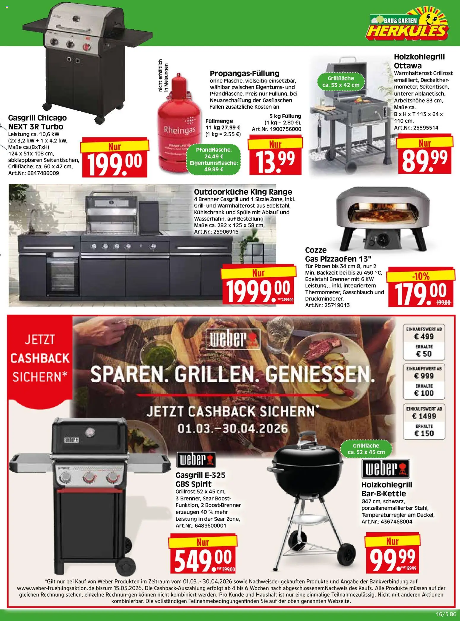HERKULES Bau & Garten – gültig ab 13.04.2026 | Seite: 5 | Produkte: Grill, Kühlschrank