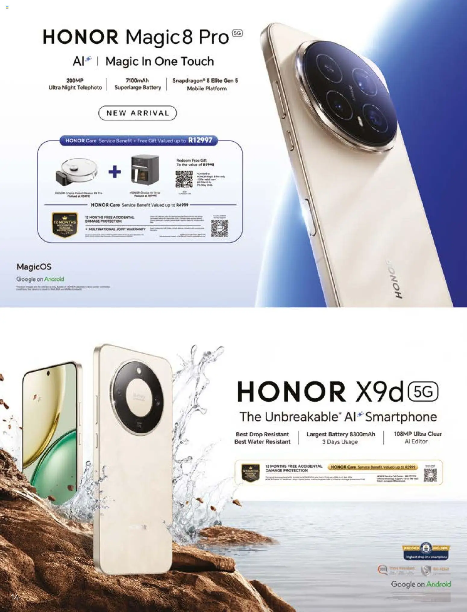 New Cell C catalogue – valid from 18.03.2026 | Page: 16 | Products: Smartphone, Battery, Water