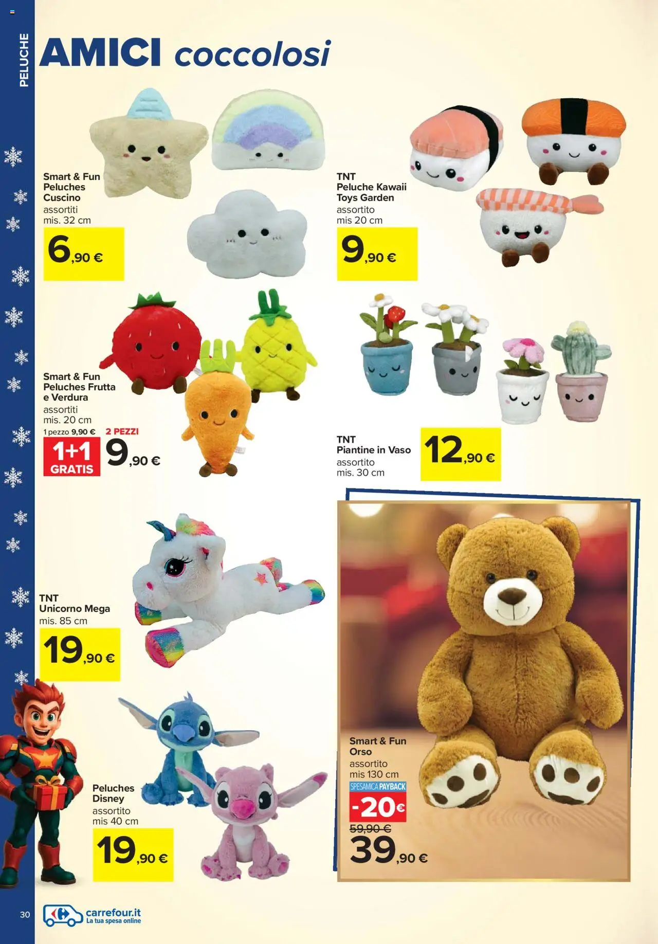 Volantino Carrefour del 24.10.2025 | Pagina: 30 | Prodotti: Peluche, Frutta, Cuscino, Vaso