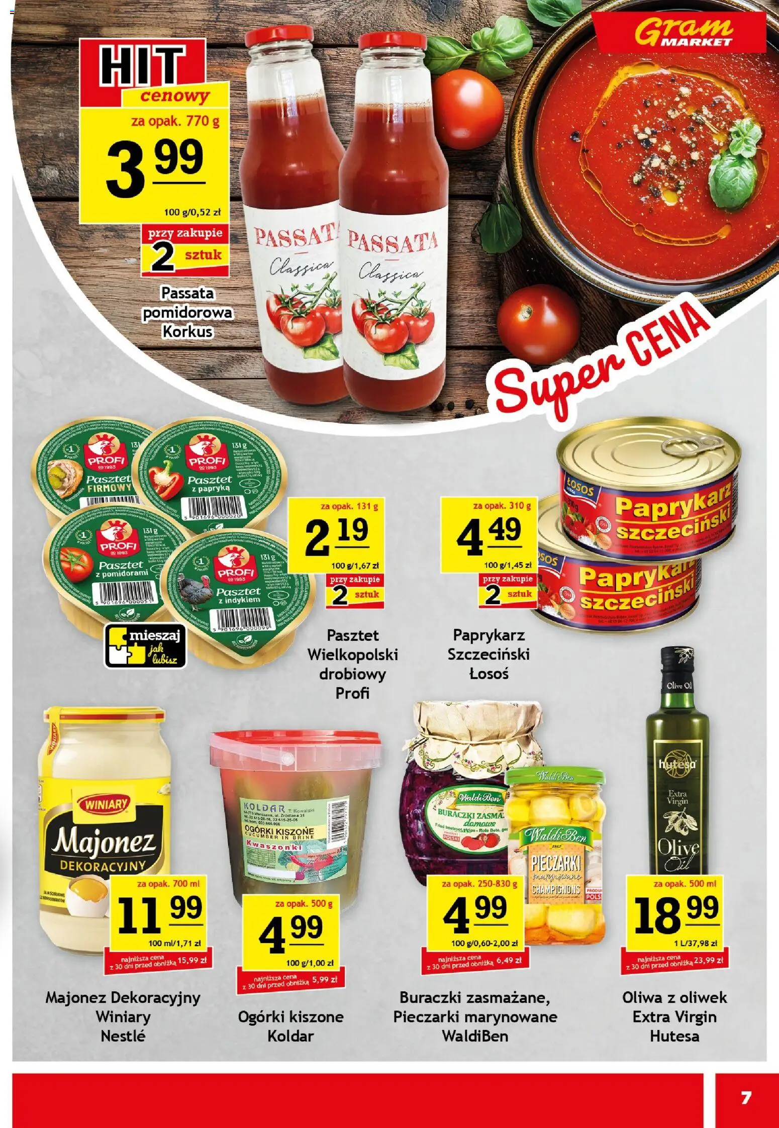 Gram Market Gazetka od 12.11.2025 | Strona: 7 | Produkty: Oliwa z oliwek, Papryka, Ogórki, Majonez