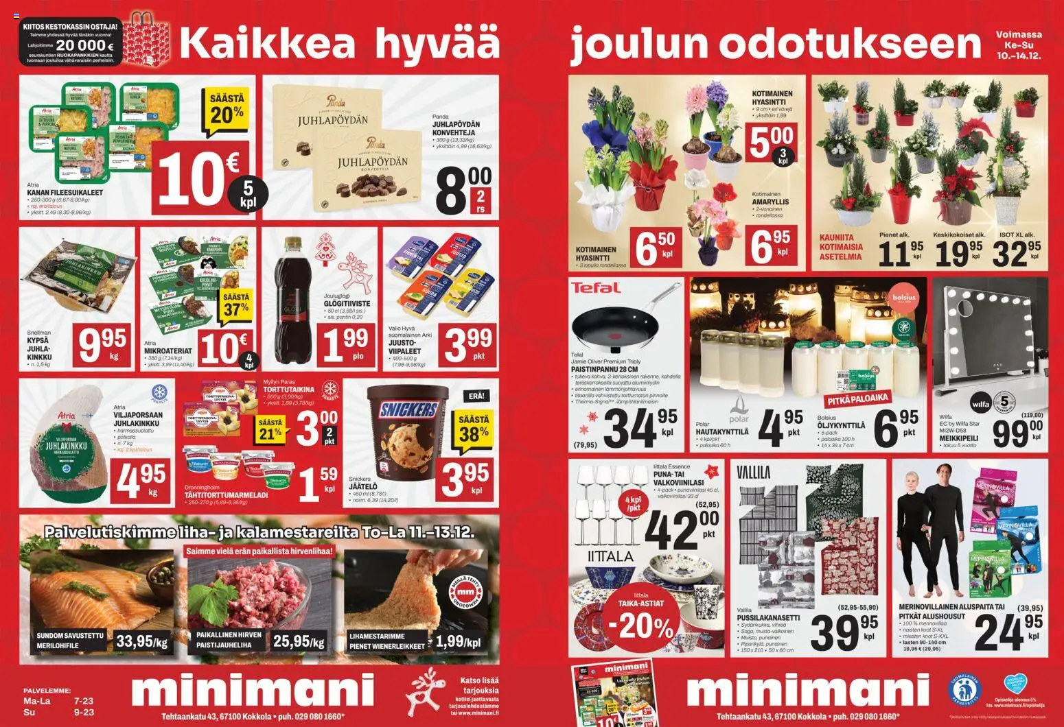 Minimani Tarjoukset - Kokkola – voimassa 10.12.2025 alkaen | Sivu: 1 | Tuotteet: Meikkipeili, Juusto, Alushousut, Jäätelö