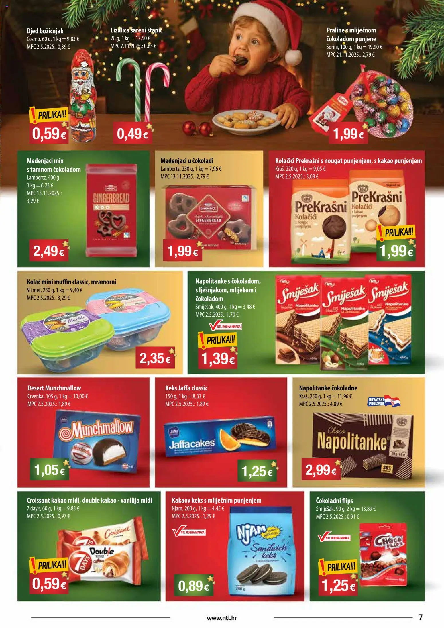 NTL katalog | vrijedi od 03.12.2025 | Stranica: 7 | Proizvodi: Praline, Keks, Kolačići, Kakao