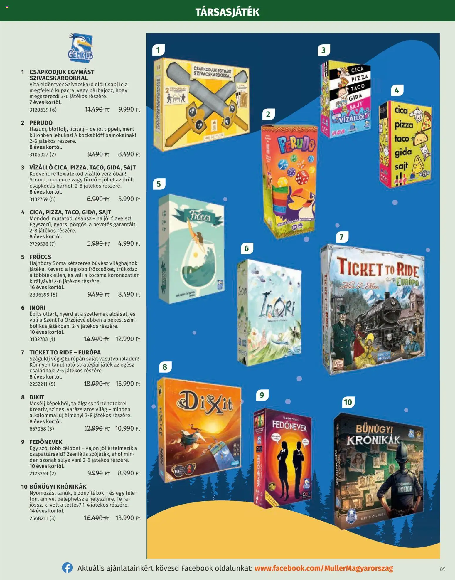 Müller akciós ujság - amely érvényes a következő dátumtól: 27.10.2025 | Oldal: 89 | Termékek: Játék, Medence, Pizza, Társasjáték