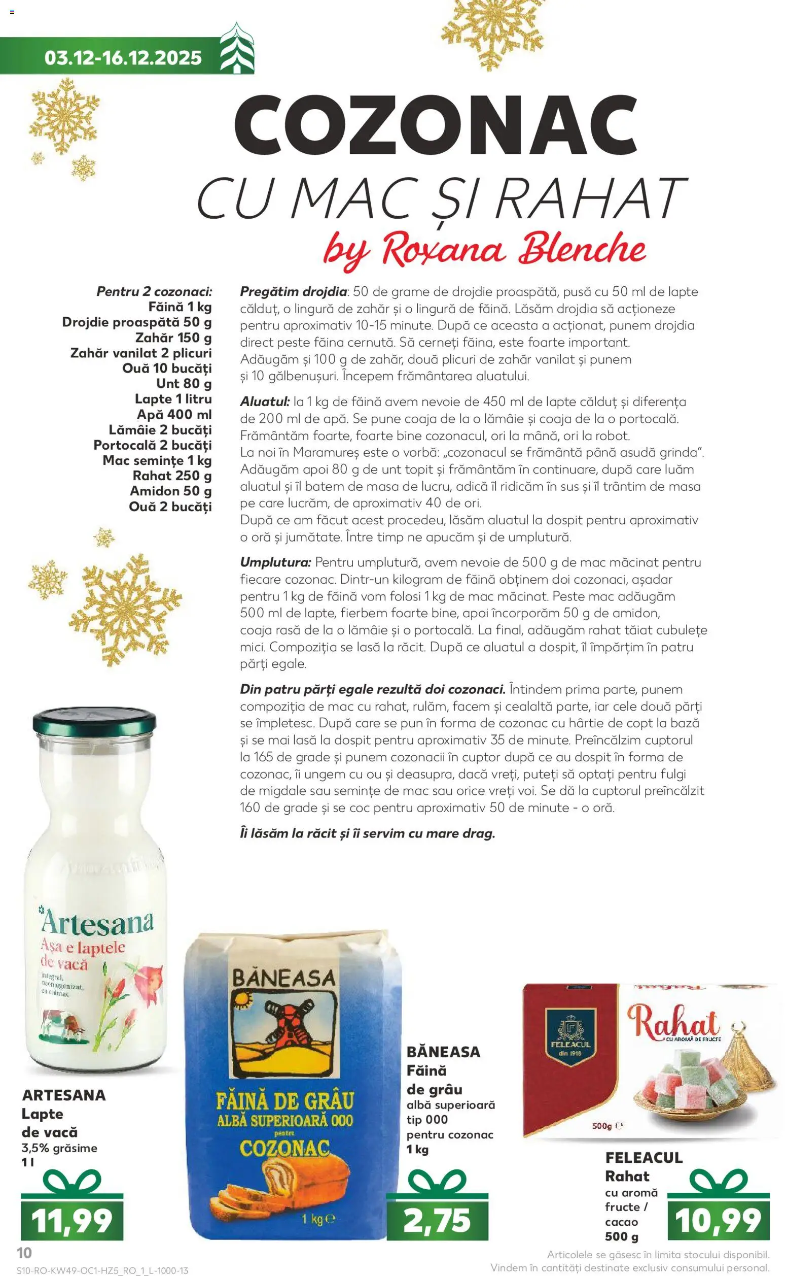 Noul catalog Kaufland – valabil de la 03.12.2025 | Pagină: 10 | Produse: Lapte, Unt, Făină, Fructe