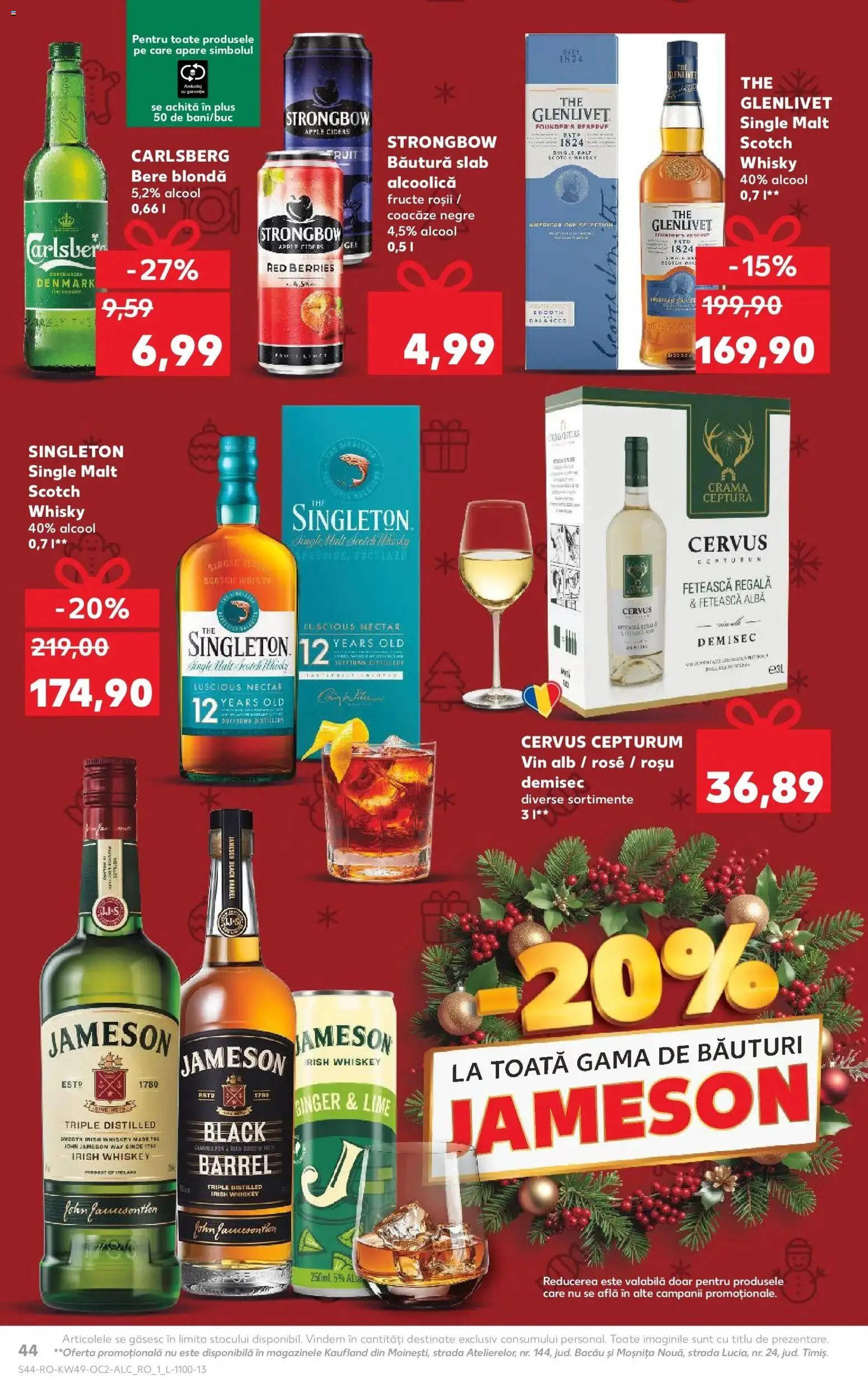 Noul catalog Kaufland – valabil de la 03.12.2025 | Pagină: 44 | Produse: Vin, Roșii, Whiskey, Fructe
