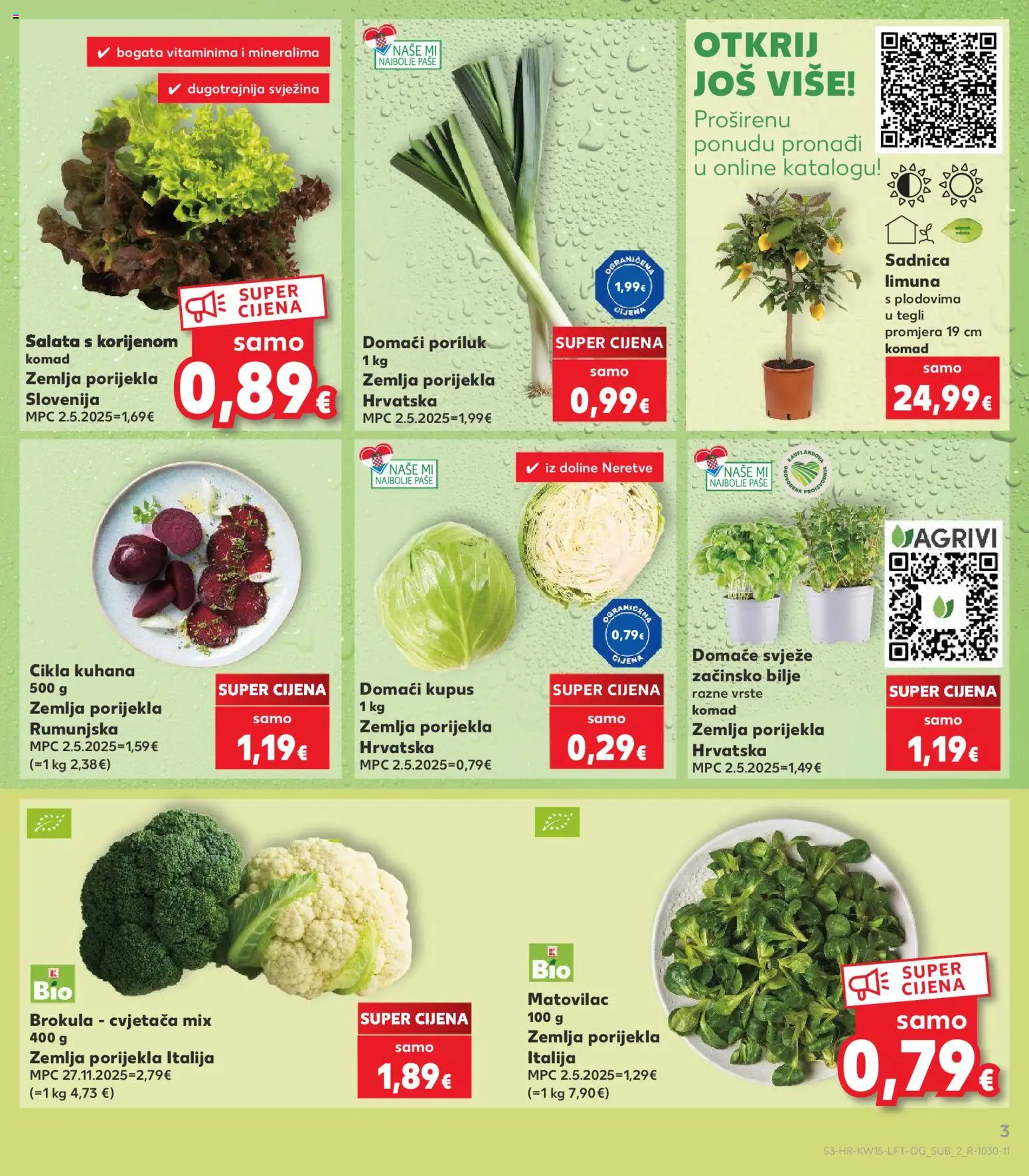 Kaufland katalog | vrijedi od 08.04.2026 | Stranica: 3 | Proizvodi: Salata, Cikla, Kupus, Poriluk