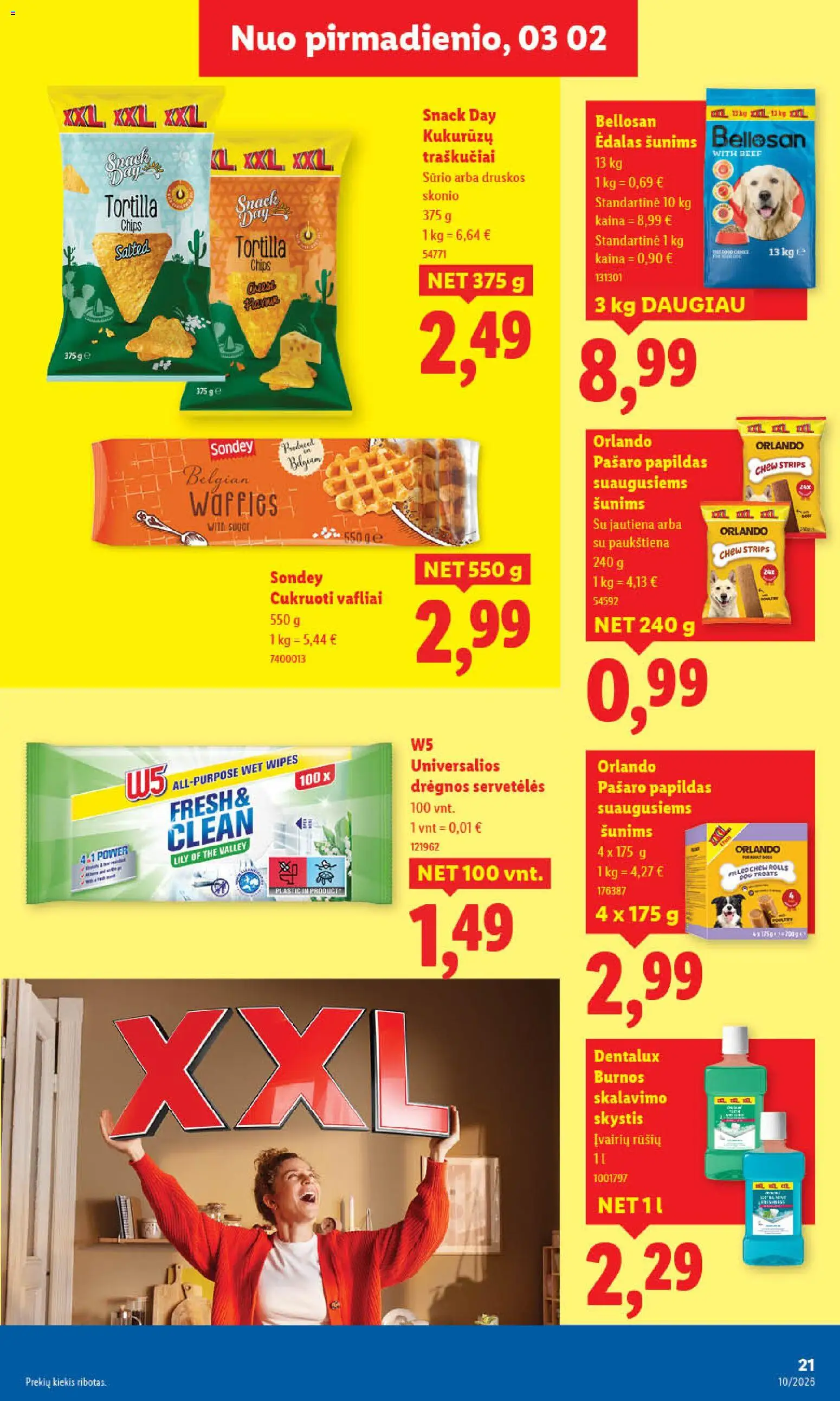 LIDL akcijos nuo 02.03.2026 | Puslapis: 21 | Prekių: Burnos skalavimo skystis, Jautiena, Vafliai, Traškučiai