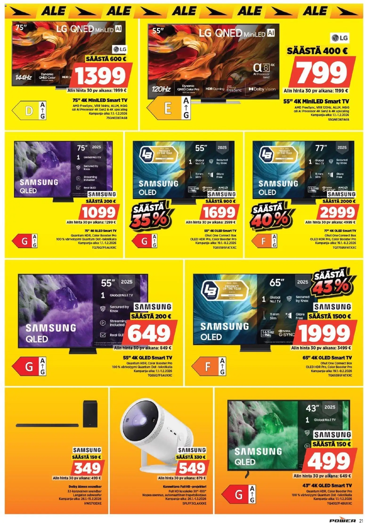 Power tarjoukset – voimassa 26.01.2026 alkaen | Sivu: 24 | Tuotteet: Soundbar, TV