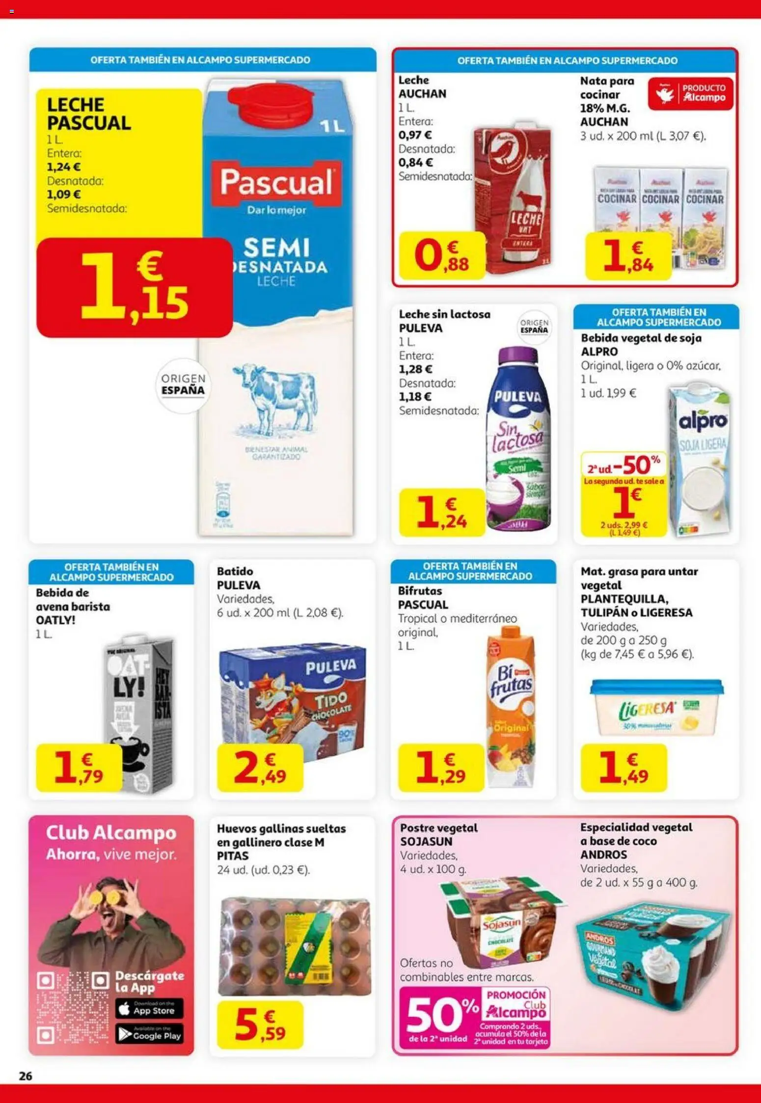 Alcampo -Black Friday │ válido desde el 06.11.2025 | Página: 26 | Productos: Leche, Huevos, Té, Μετροταινία