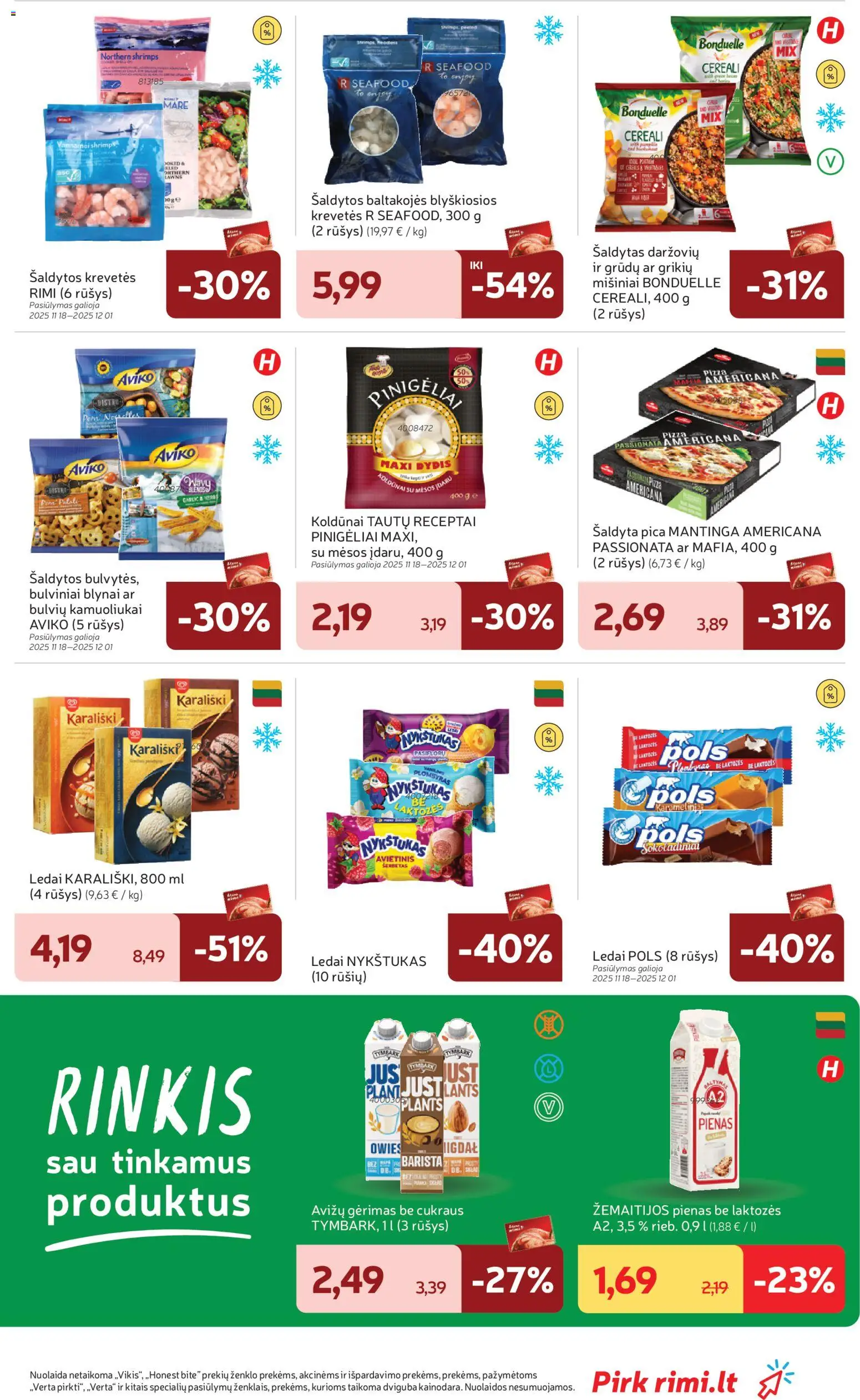 Rimi akcijos nuo 25.11.2025 | Puslapis: 21 | Prekių: Ledai, Pienas, Plombyras, Pica