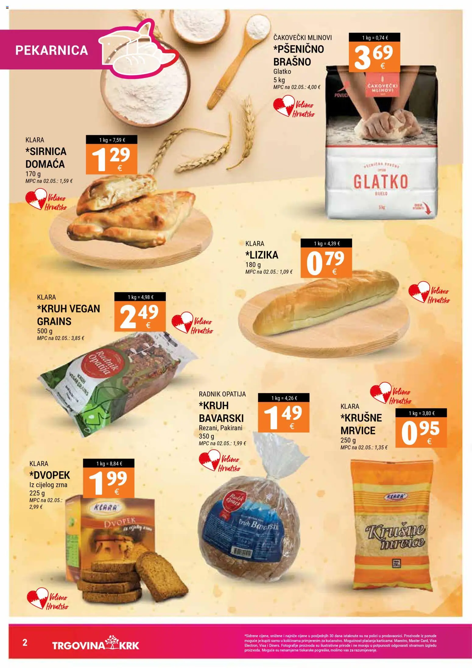 Trgovina Krk katalog | vrijedi od 01.11.2025 | Stranica: 2 | Proizvodi: Kruh, Dvopek, Brašno