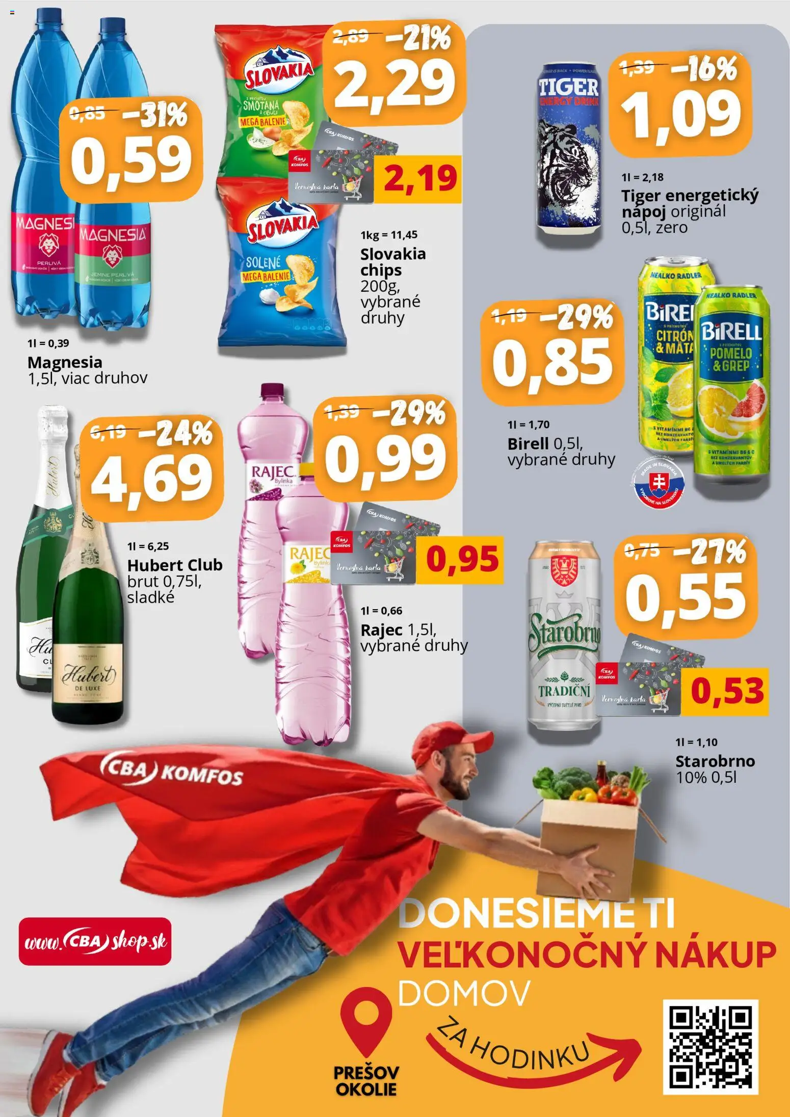 Nové CBA Komfos akcie – leták je platný od 05.03.2026 | Strana: 4 | Produkty: Pivo, Smotana, Radler, Magnesia