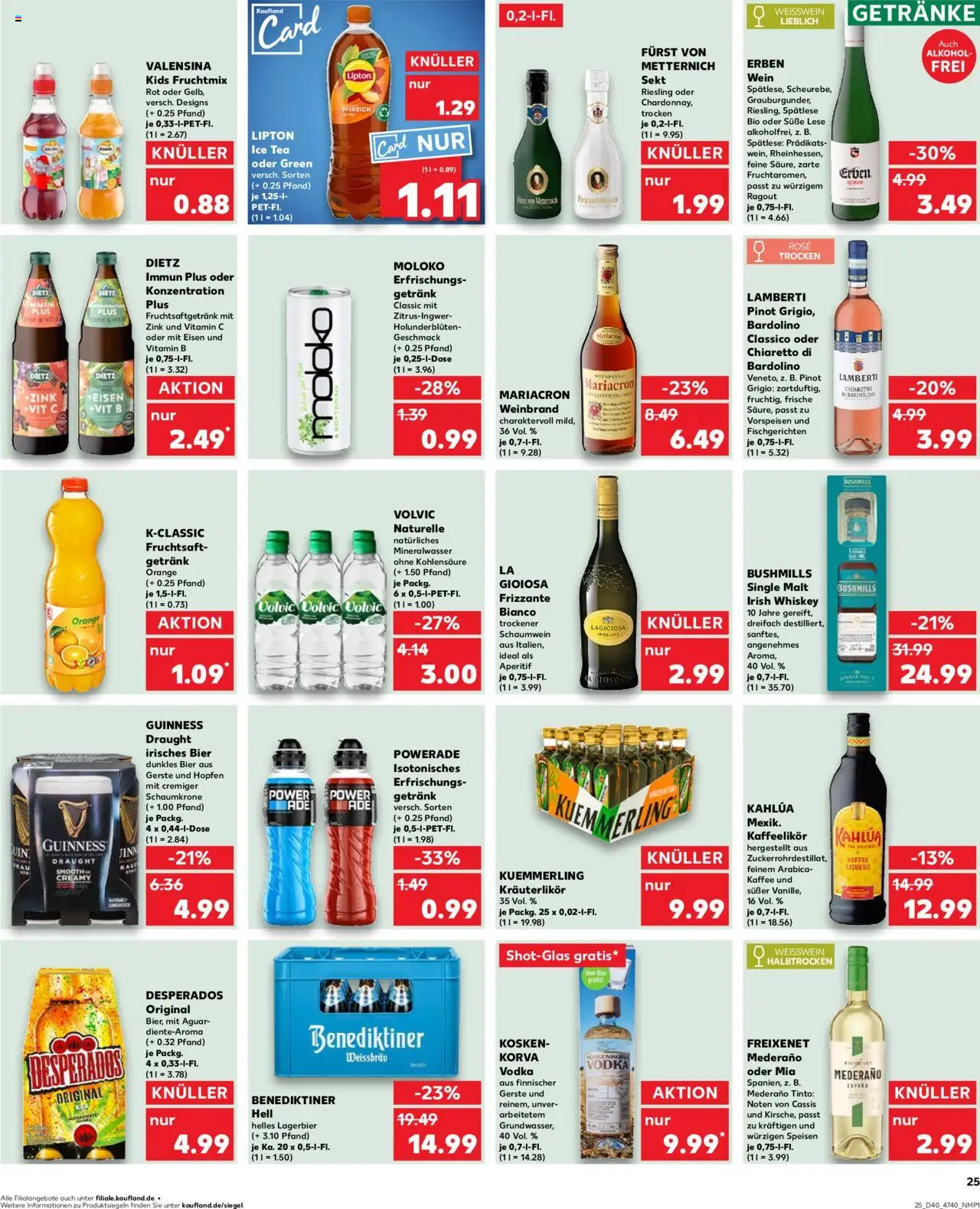 Kaufland prospekt Hannover	 – gültig ab 05.10.2025 | Seite: 25 | Produkte: Benediktiner hell, Valensina, Kuemmerling, Pfirsich