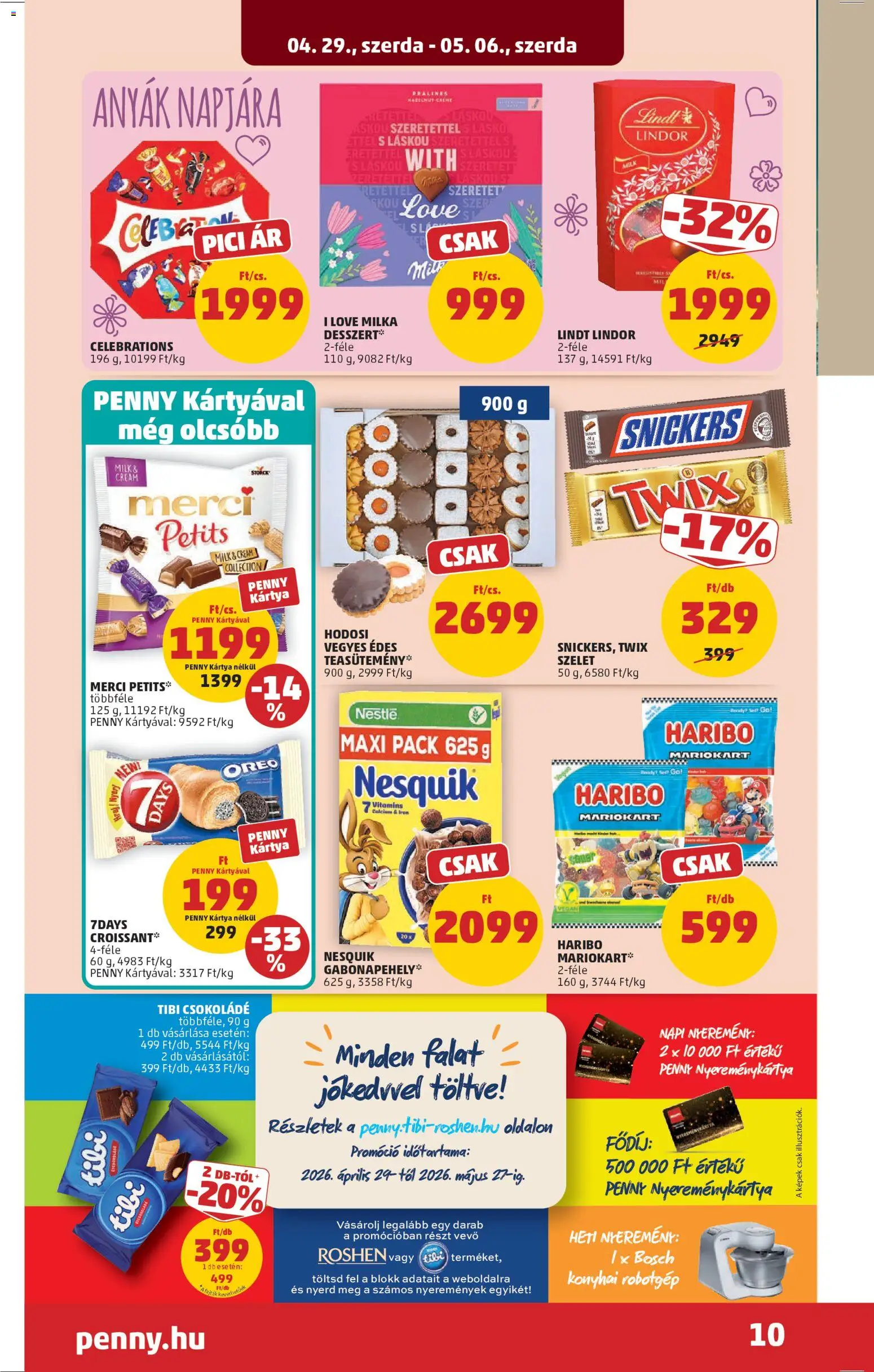 PENNY akciós ujság - amely érvényes a következő dátumtól: 29.04.2026 | Oldal: 13 | Termékek: Gabonapehely, Nesquik, Vegán, Konyhai robotgép