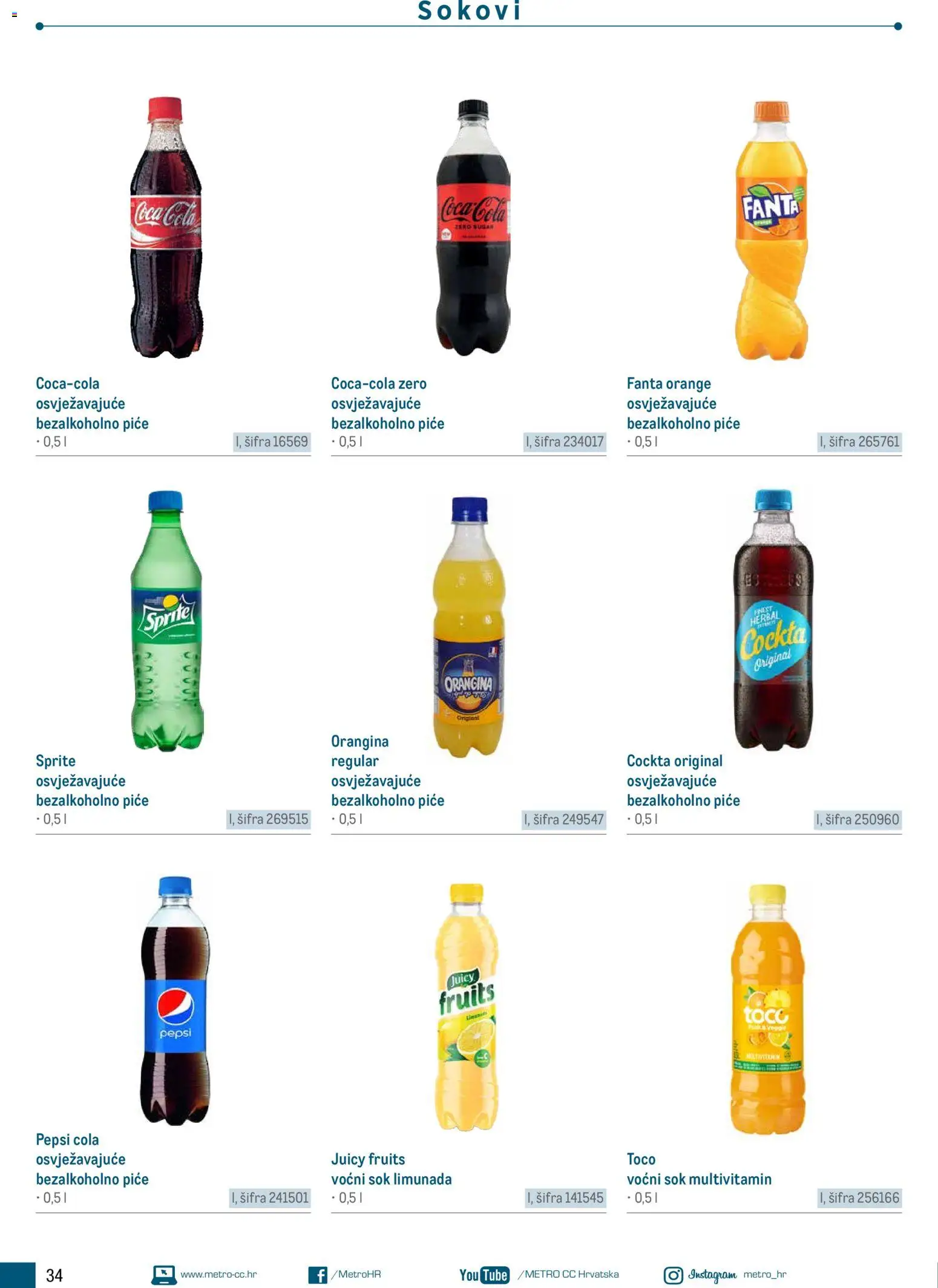 Metro katalog | vrijedi od 05.03.2026 | Stranica: 34 | Proizvodi: Fanta, Sprite, Pepsi, Sok