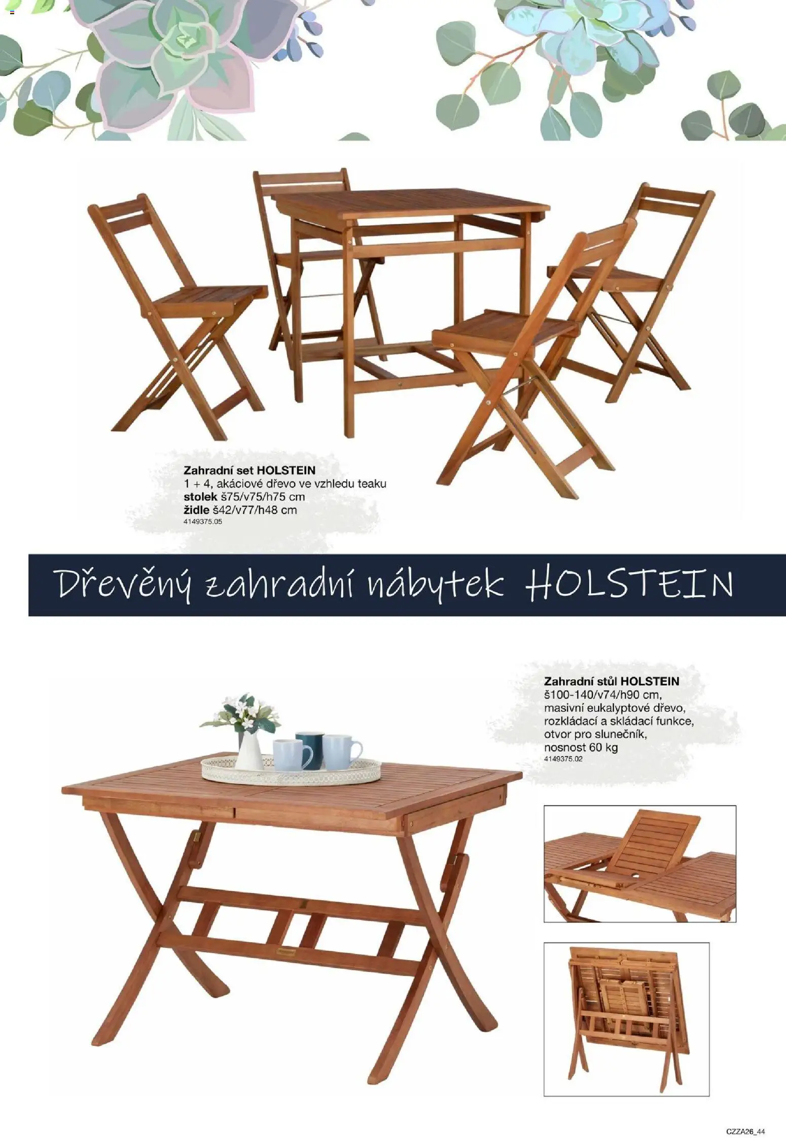 Sconto nábytek katalog - Zahradní speciál od 01.01.2026 | Strana: 44 | Produkty: Nábytek, Stolek, Stůl, Židle