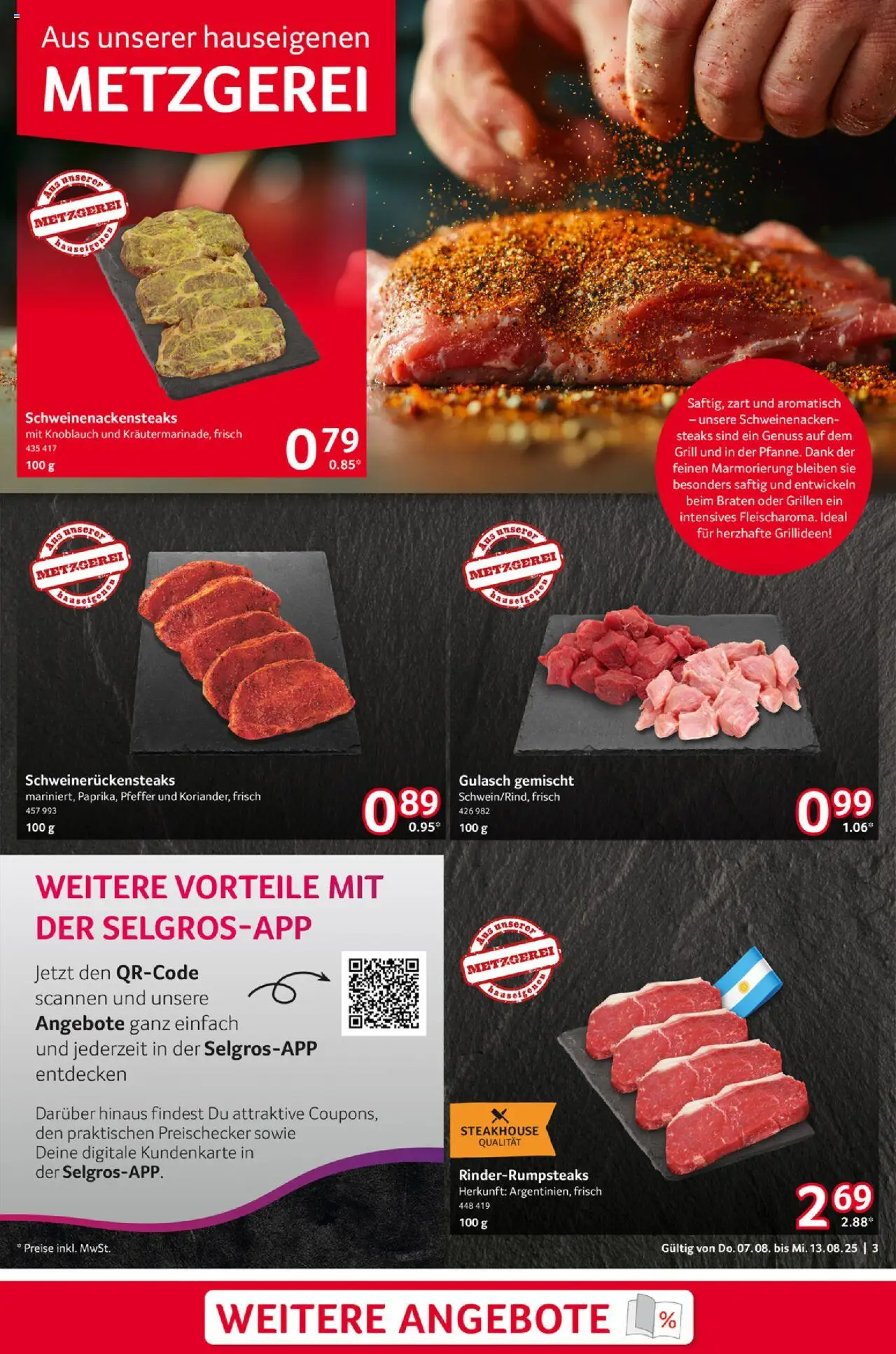 Selgros Prospekt 	 - gültig ab dem 07.08.2025 | Seite: 3 | Produkte: Grill, Schweinenacken, Gulasch, Pfeffer