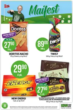 Forhåndsvisning av TWIST, 300 g, Freia, pr. kg 296,67 gyldig fra 27.04.2026 | Side: 14 | Produkter: Kiwi, Хінкалі, Mix fructe, Lys