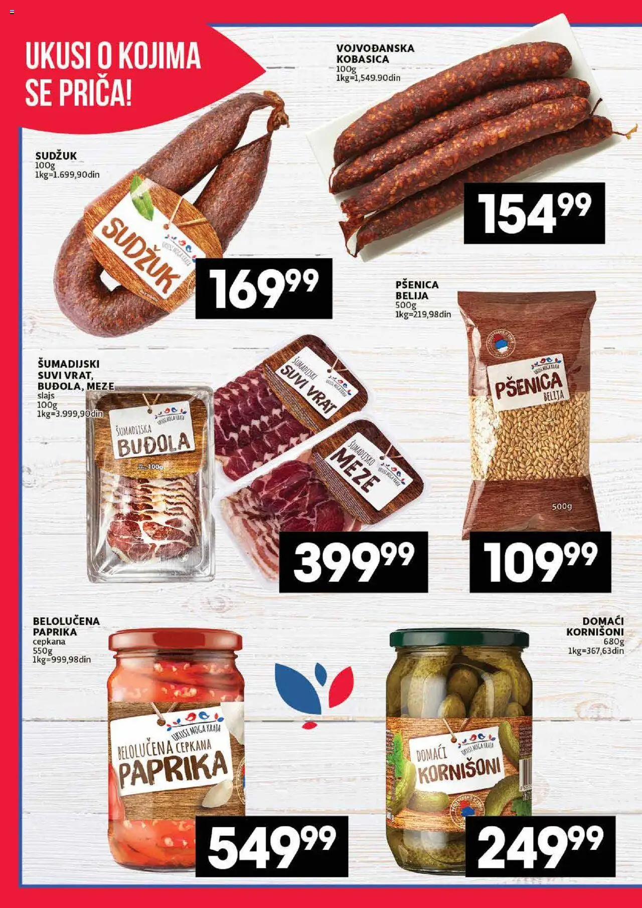 Idea katalog - važi od 16.10.2025 | Strana: 10 | Proizvode: Paprika, Kornišoni, Suvi vrat, Kobasica